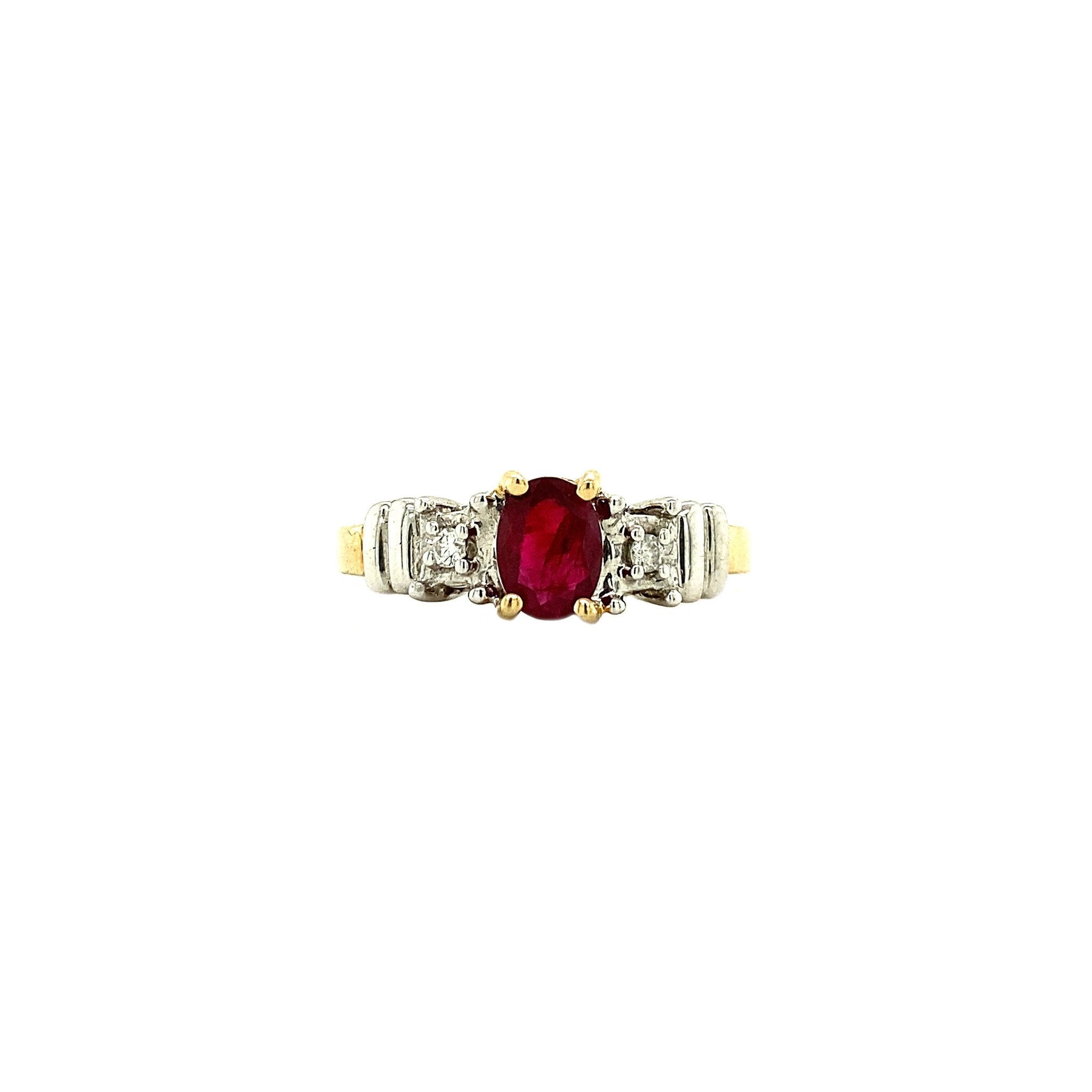 Ring with ruby and diamond 10 crt