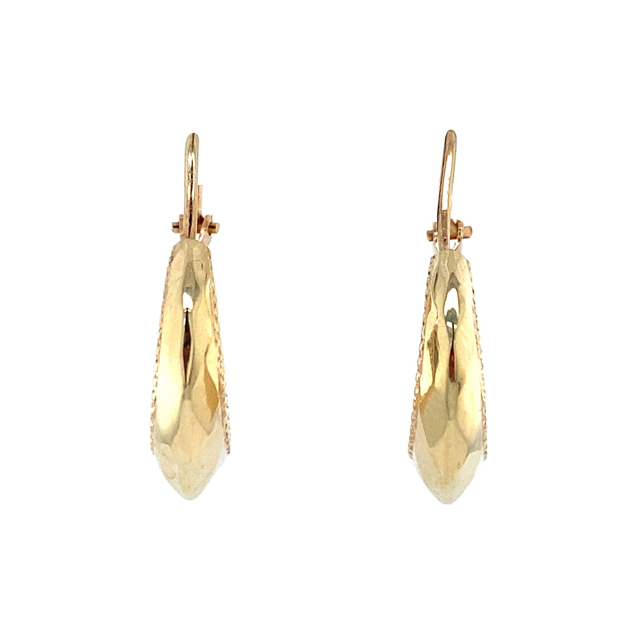 14 kt gold fisherman's hoop earrings