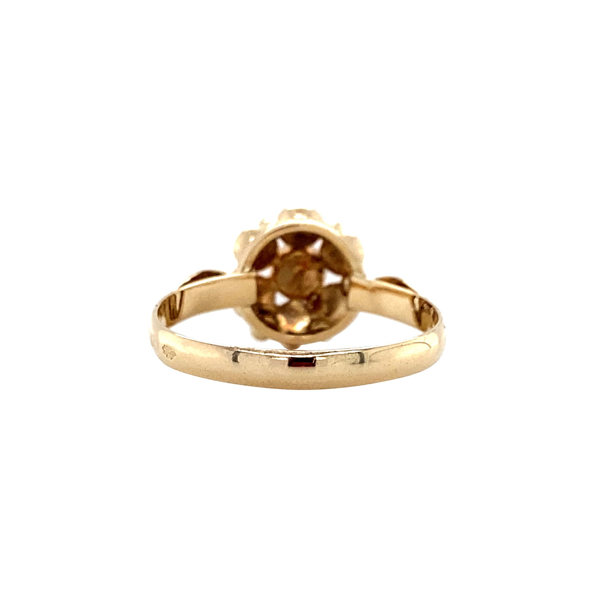 Gold ring with blood coral 14 krt