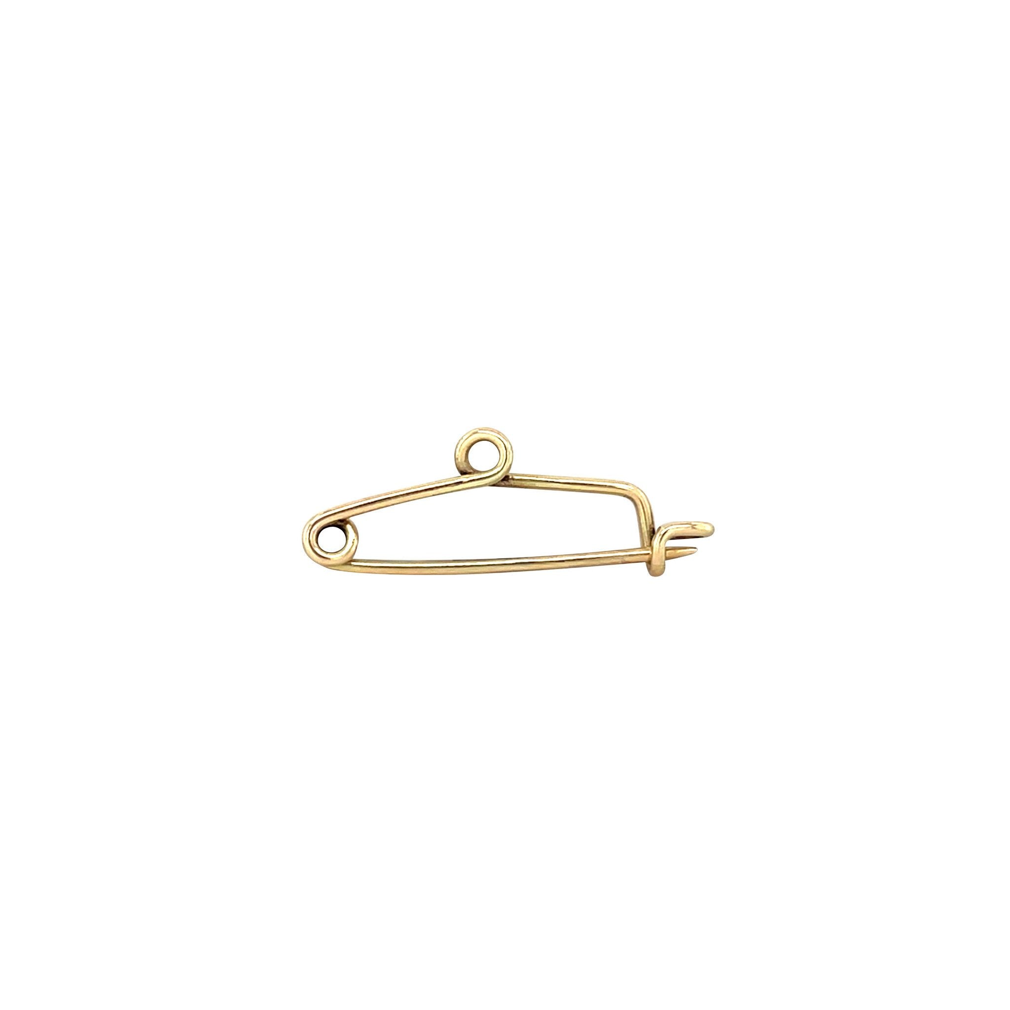 Vintage gold safety-pin brooch 14 kt