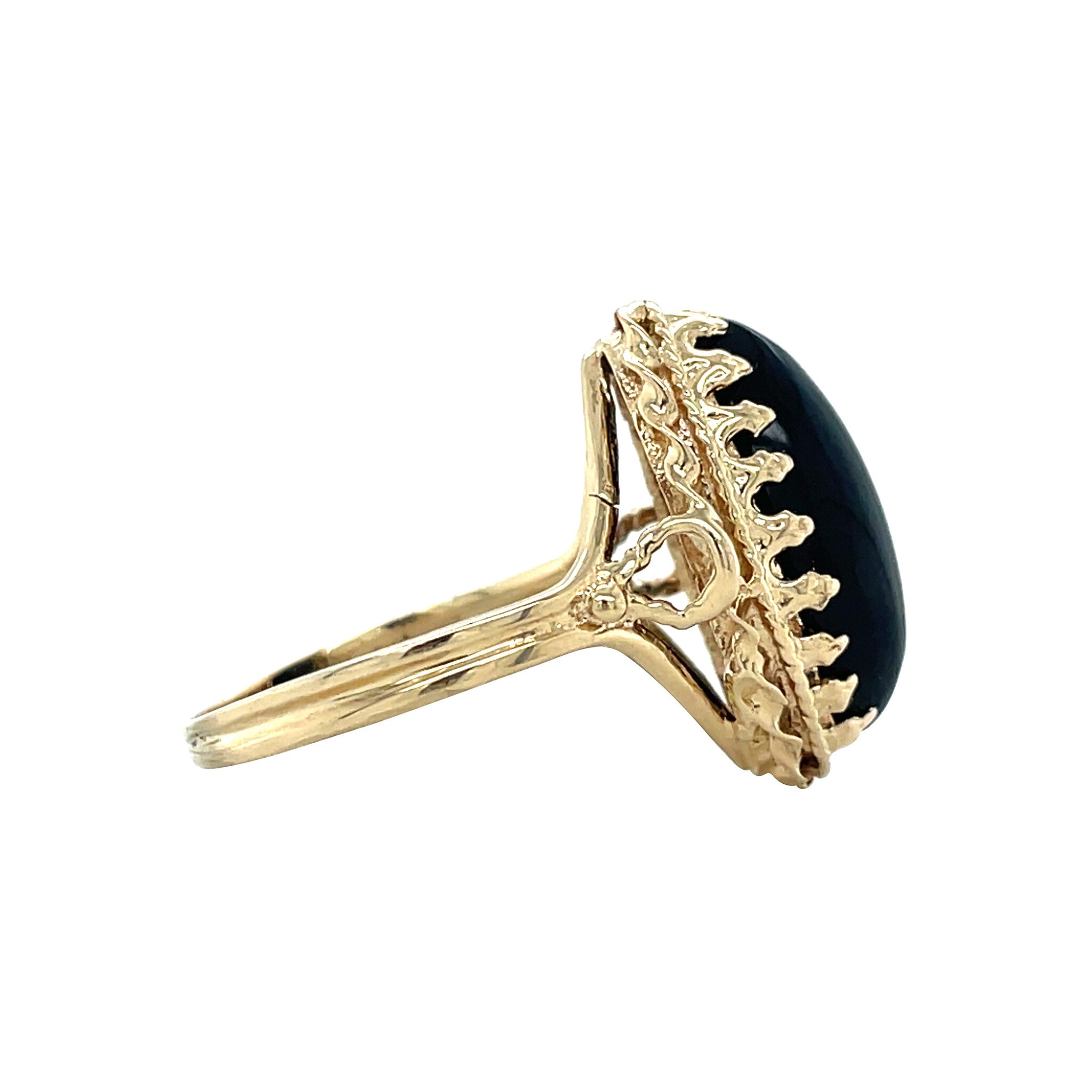 Vintage ring met onyx 12 kt