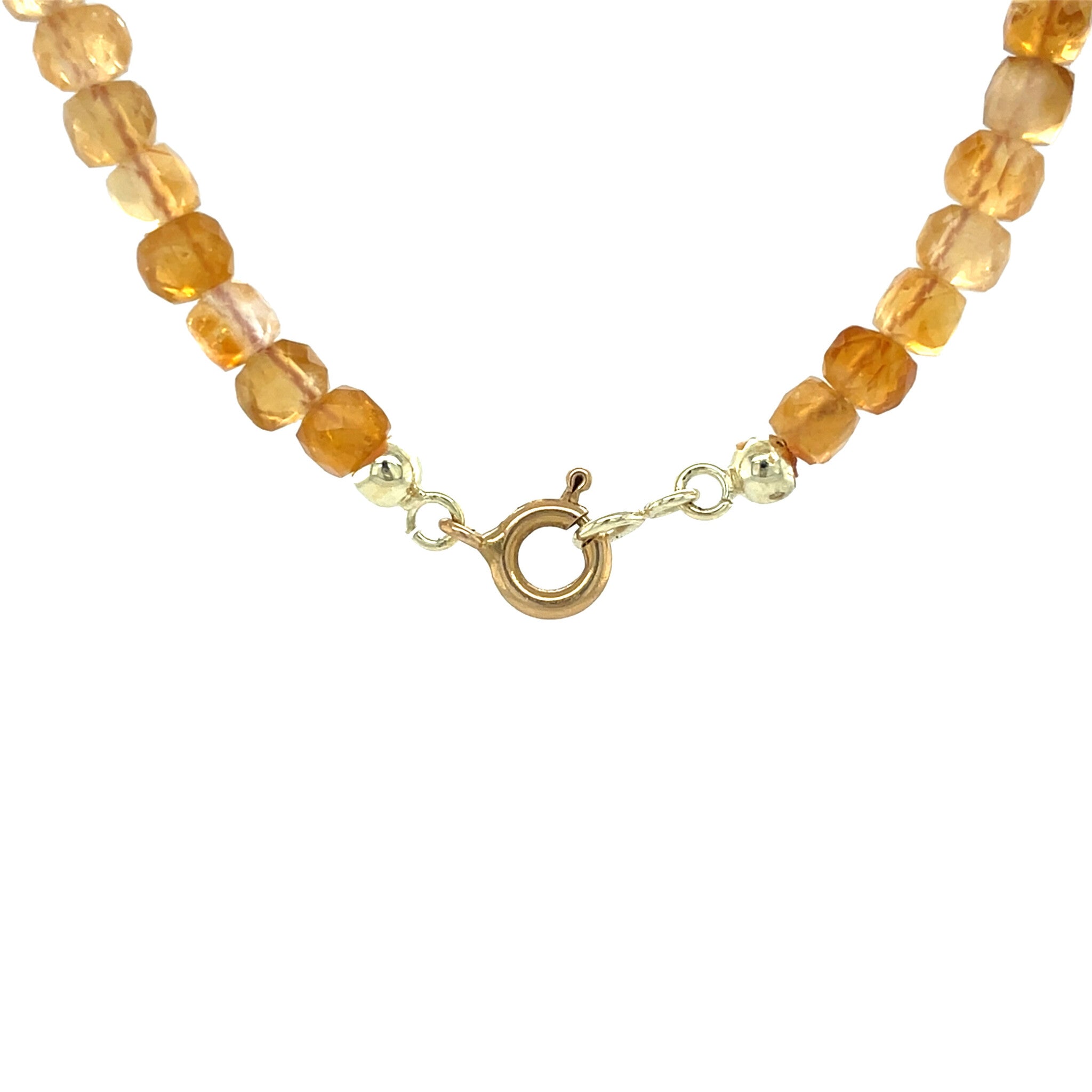 Vintage citrien collier met gouden sluiting 14 kt