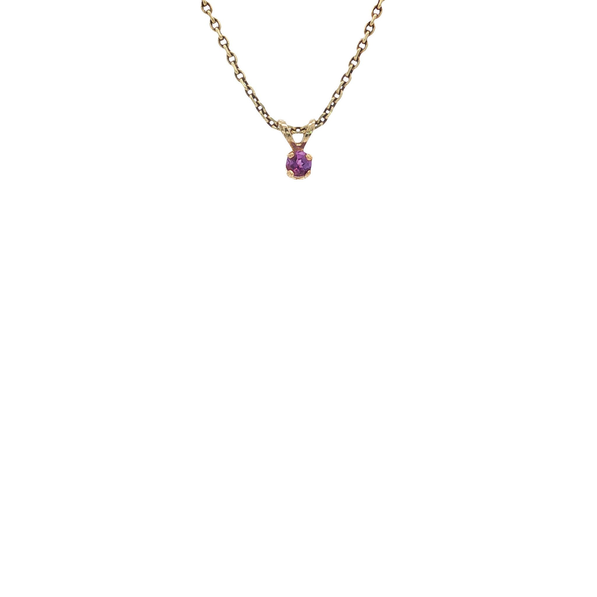 Gouden vintage solitair hanger met amethist 14 kt