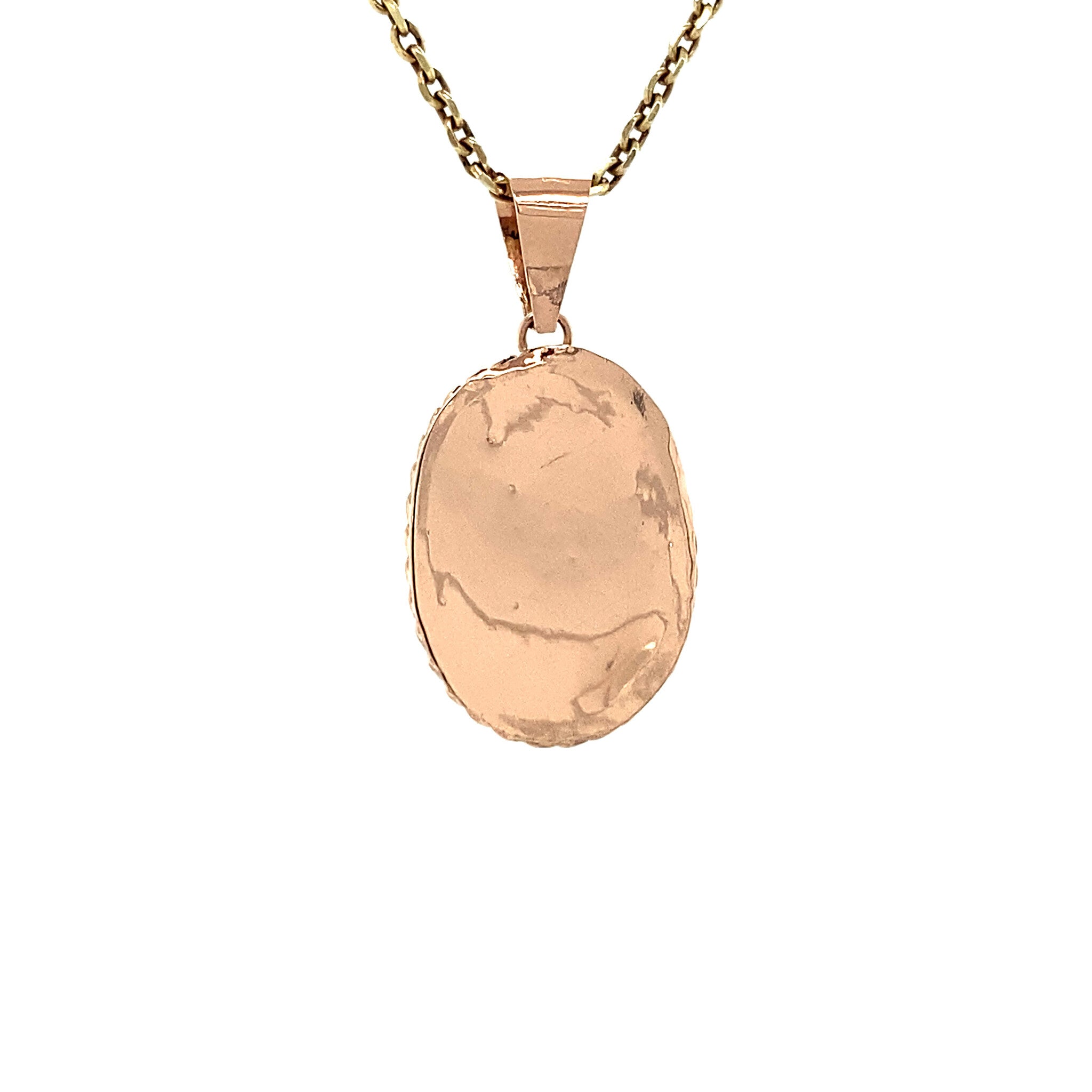 Rose-gold pendant with hematite 14 kt