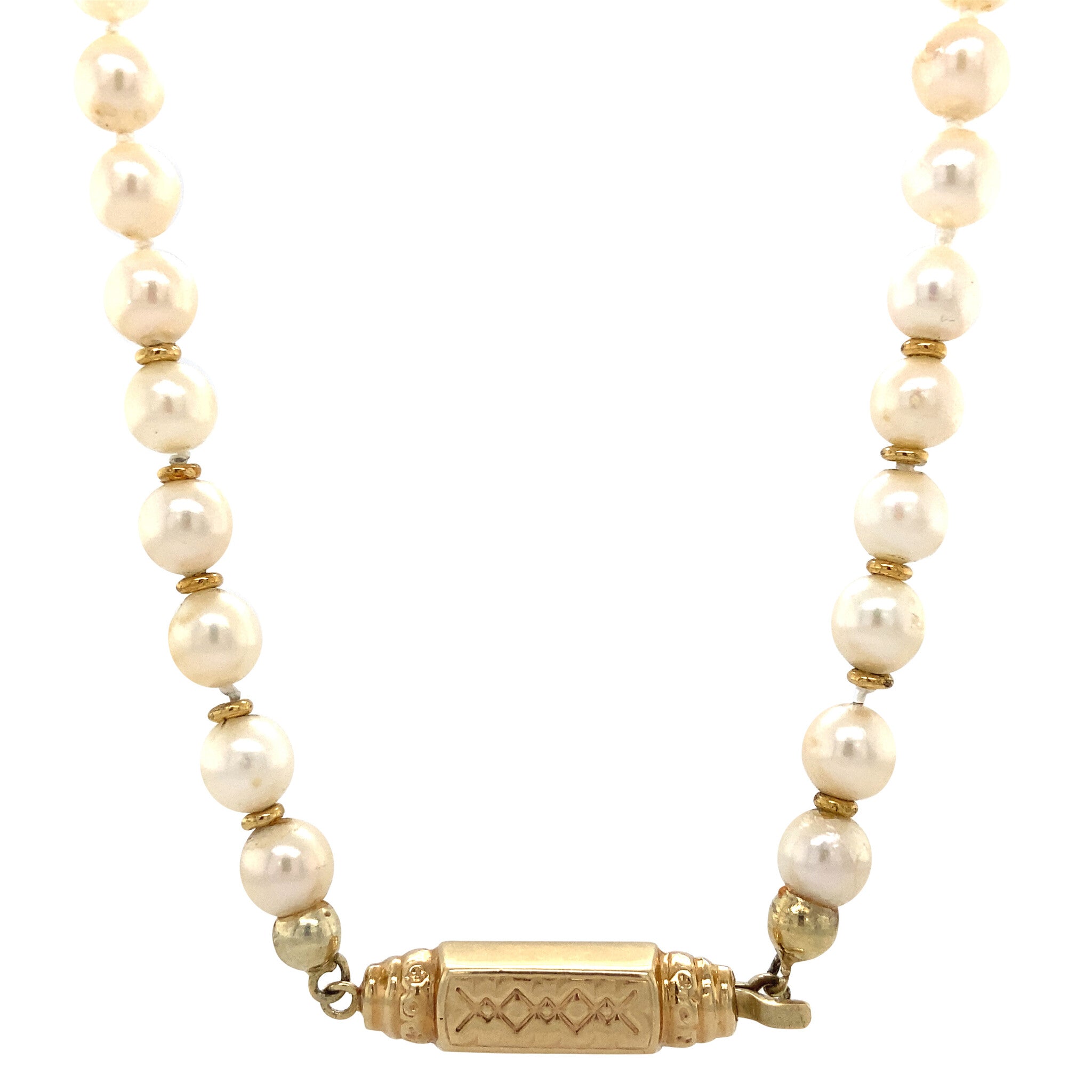 Parel collier met gouden sluiting 14 krt