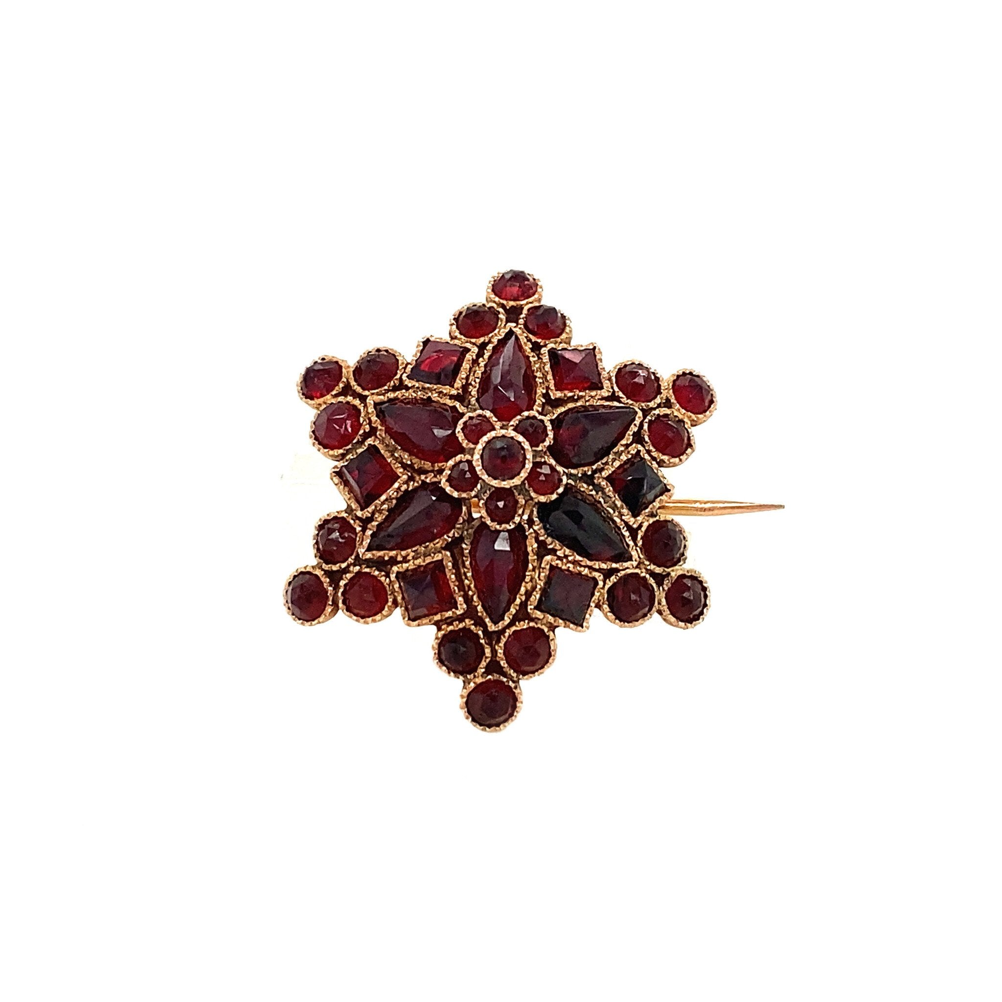 Gouden hanger met granaat 14 krt