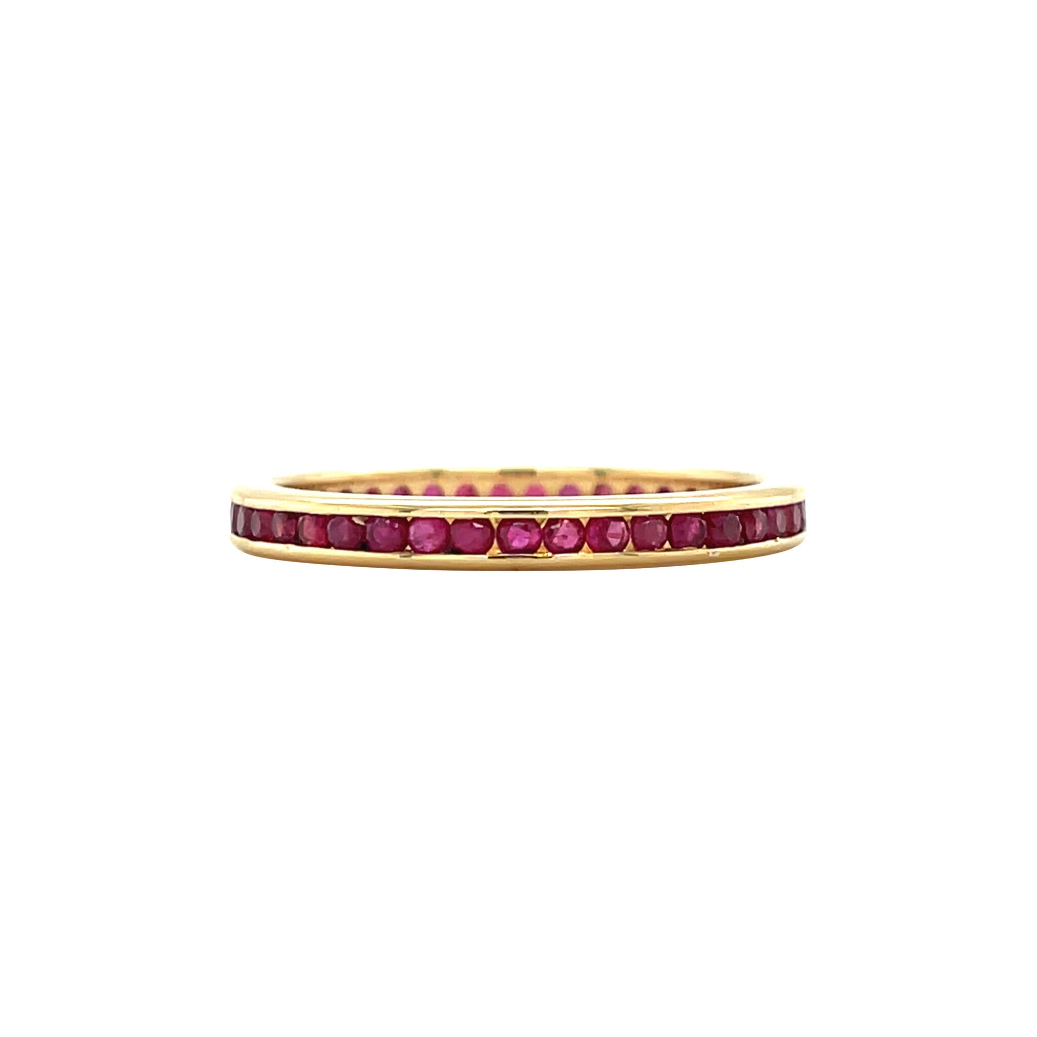 Gold vintage alliance ring with ruby 18 kt