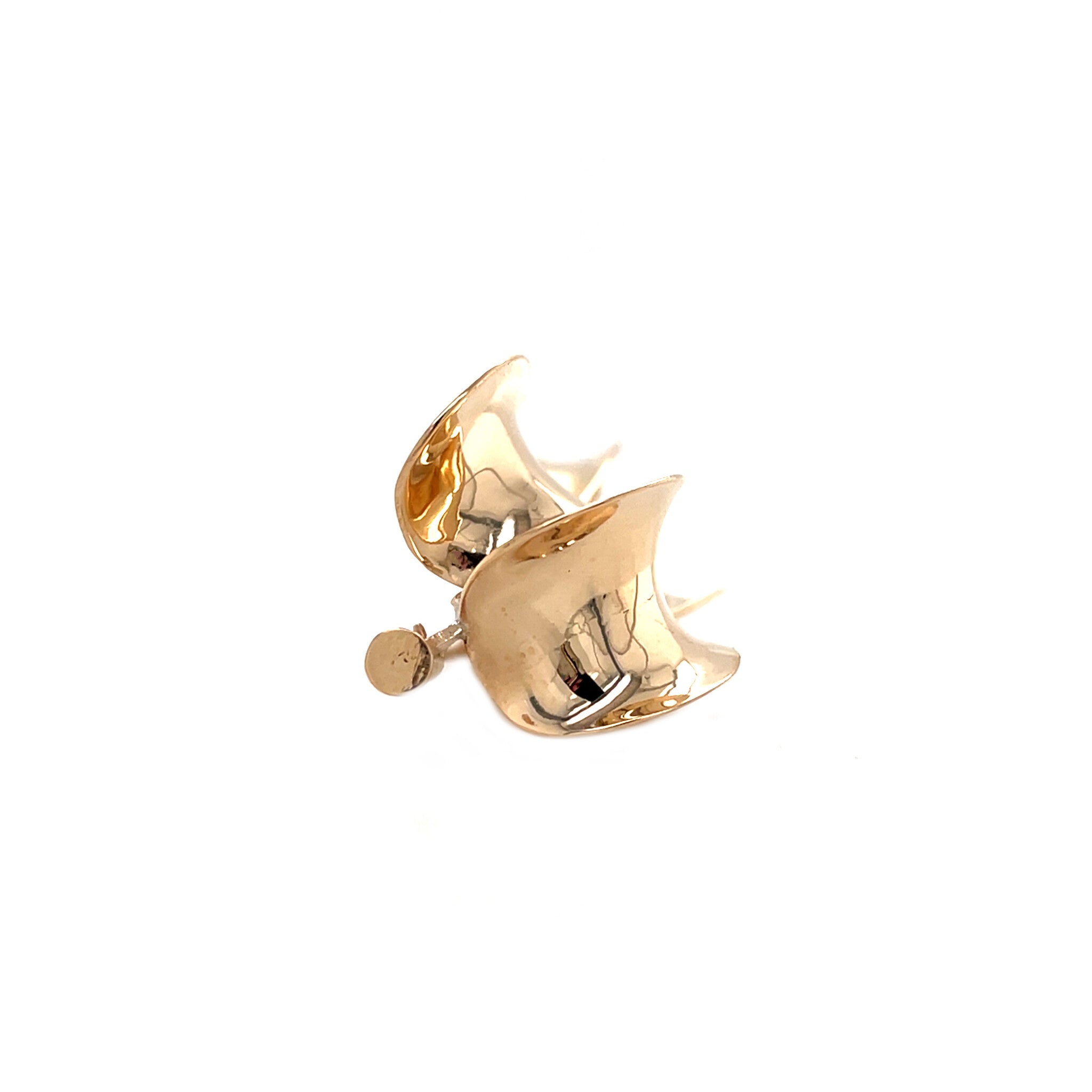 Gouden vintage strik broche met diamant 14 krt