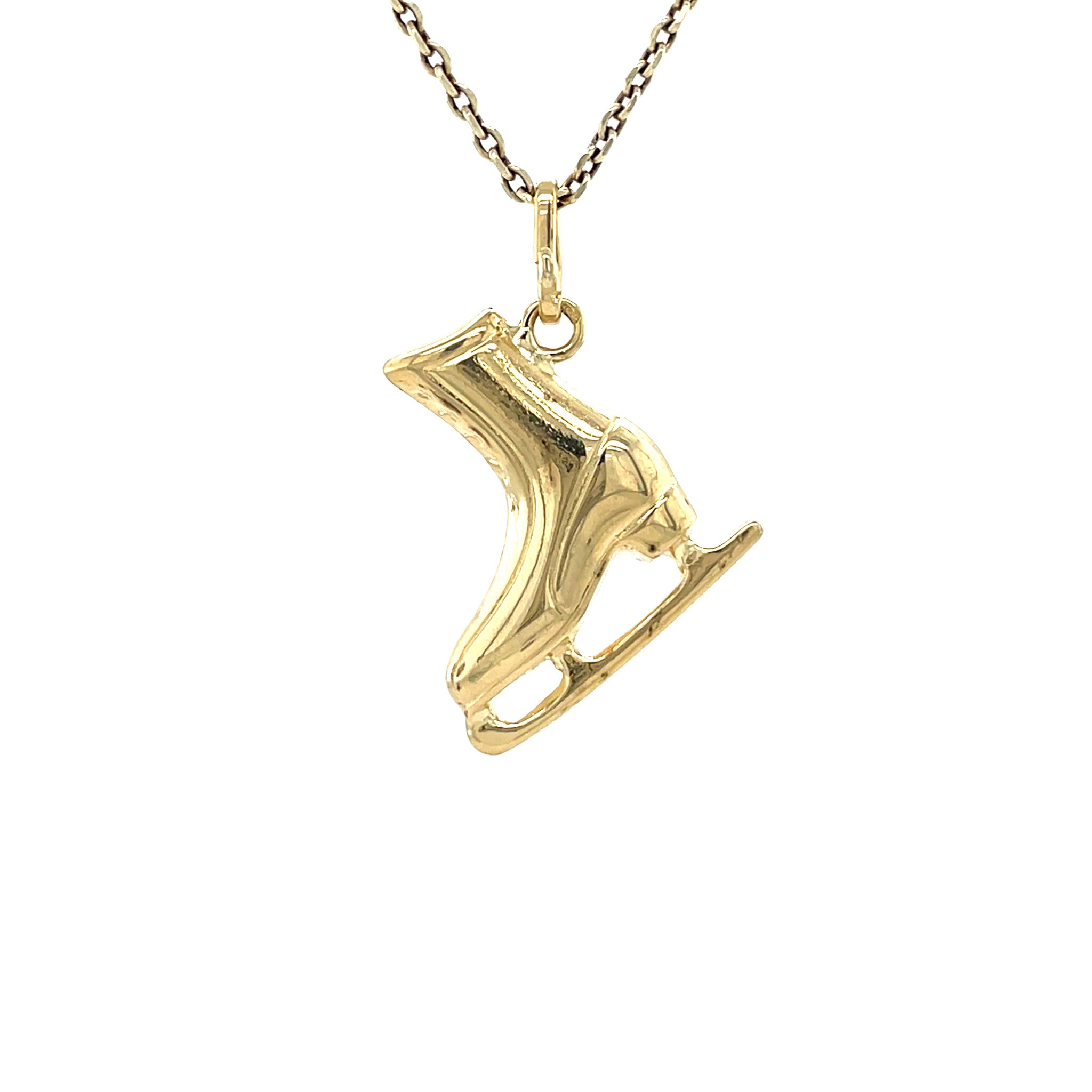 Gold vintage skate pendant 14 kt