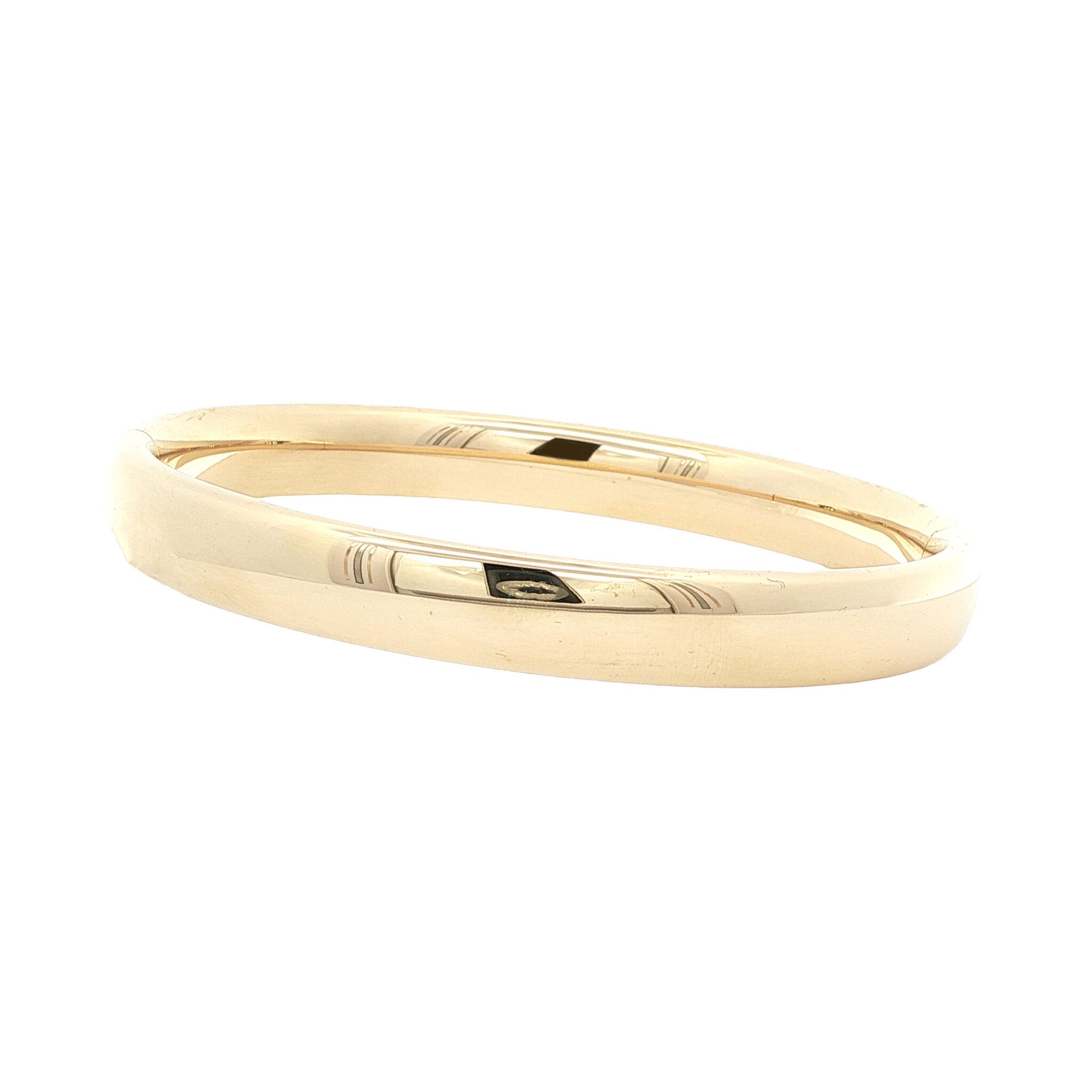 Gold vintage smooth bangle 14 kt