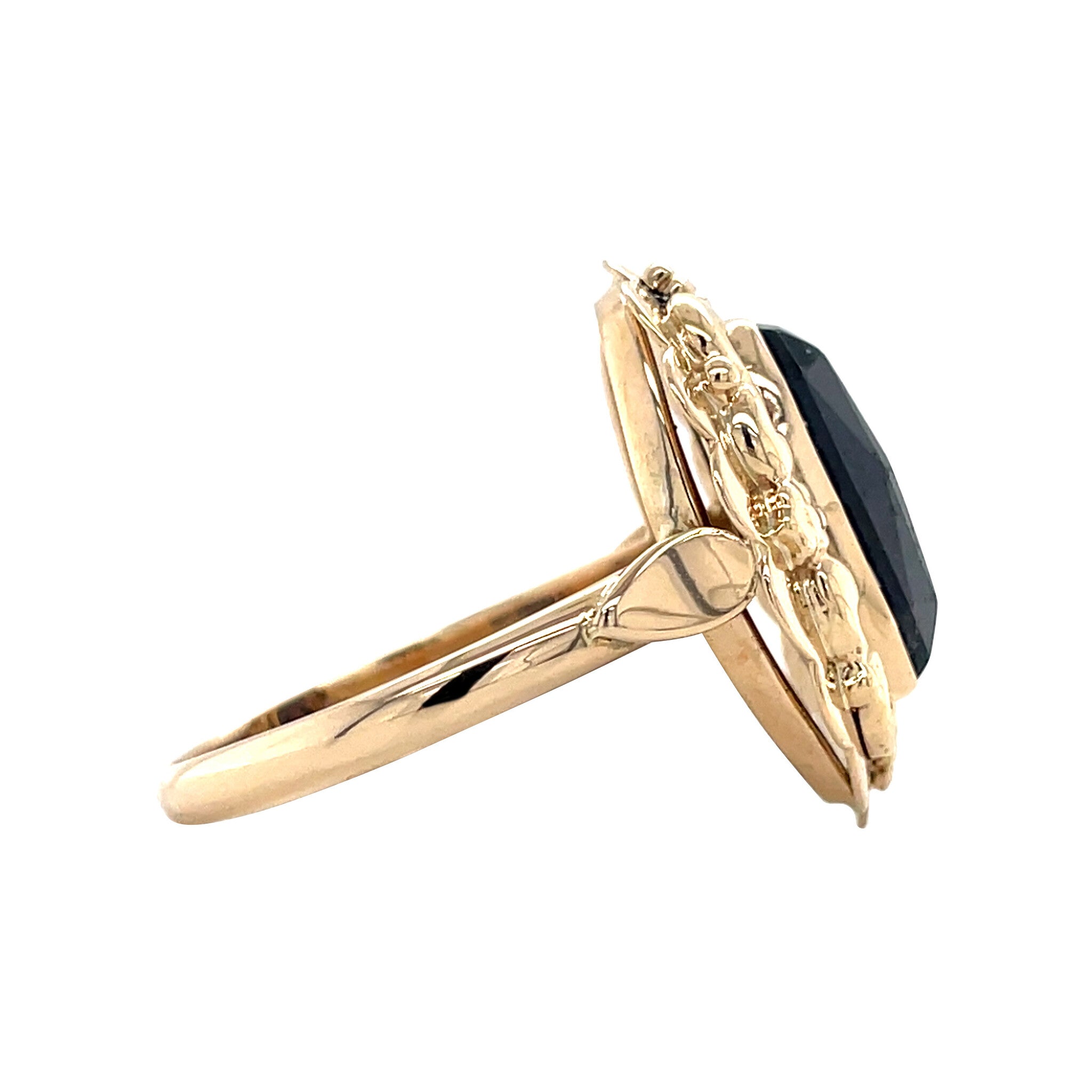 Gouden vintage ring met granaat 14 kt