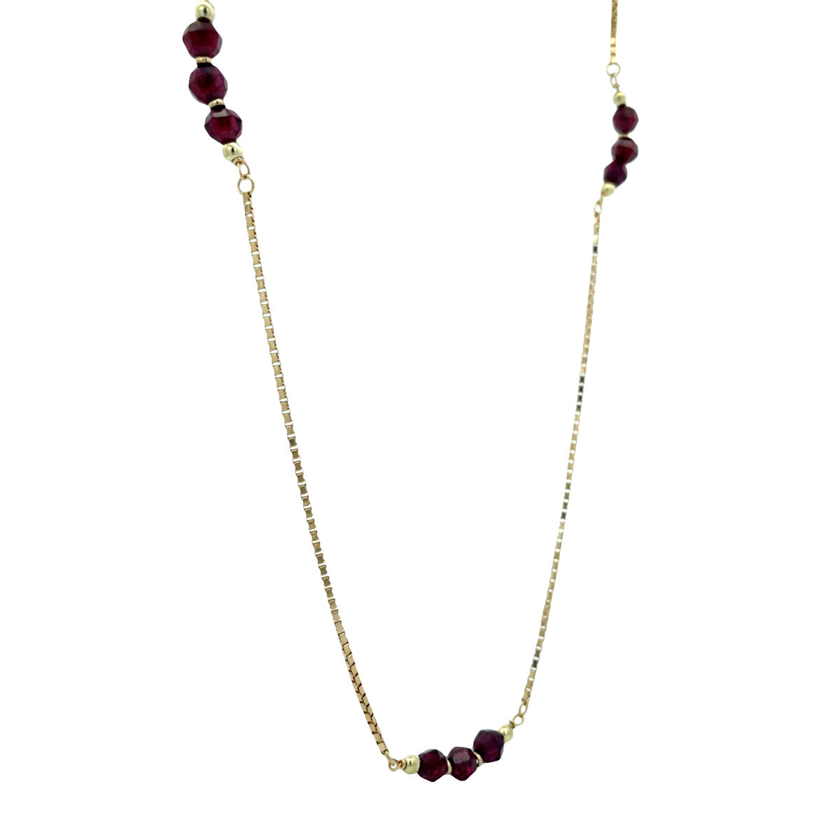 Gouden vintage venetiaan collier met granaat 14 krt