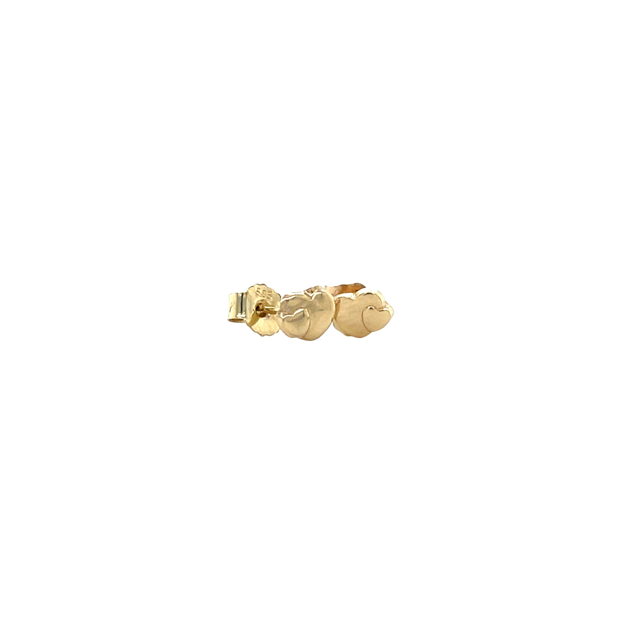 14 kt gold heart stud earrings