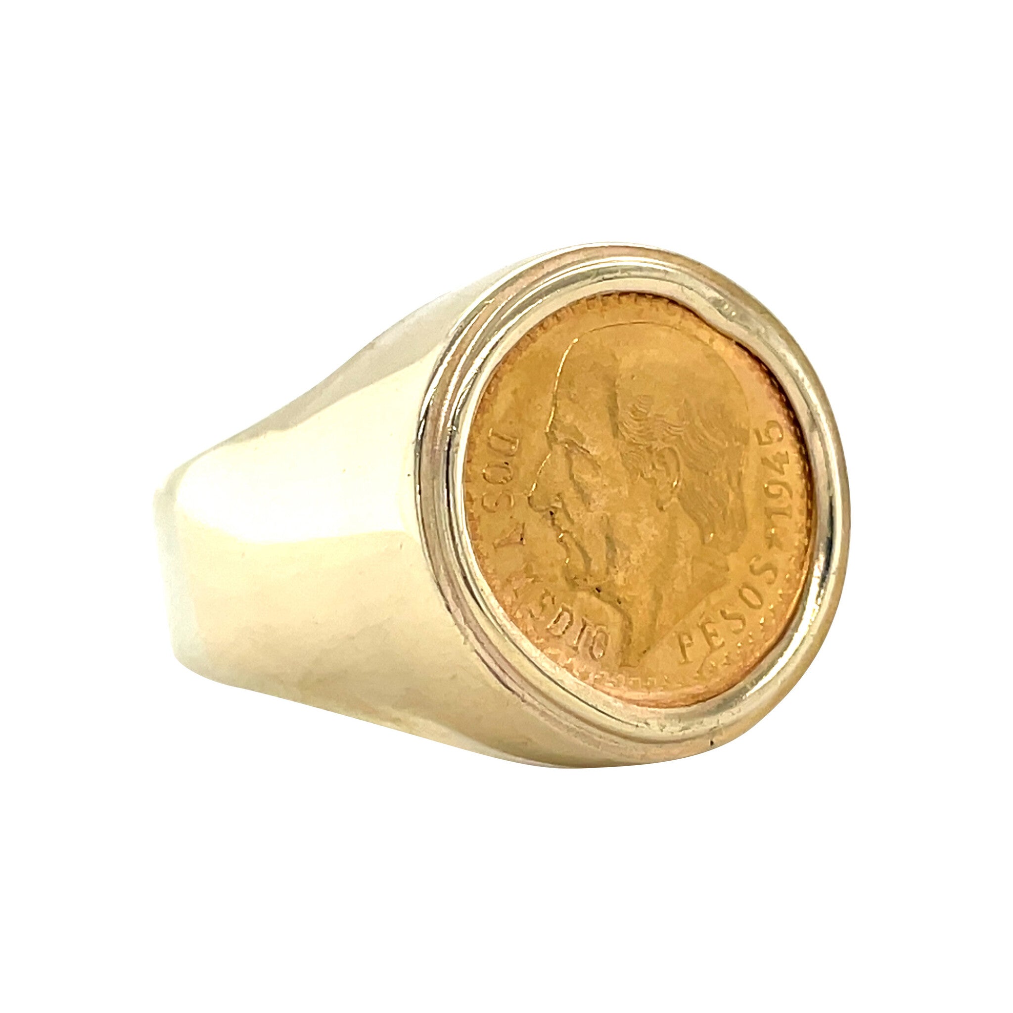 Gouden vintage munt ring 14 krt