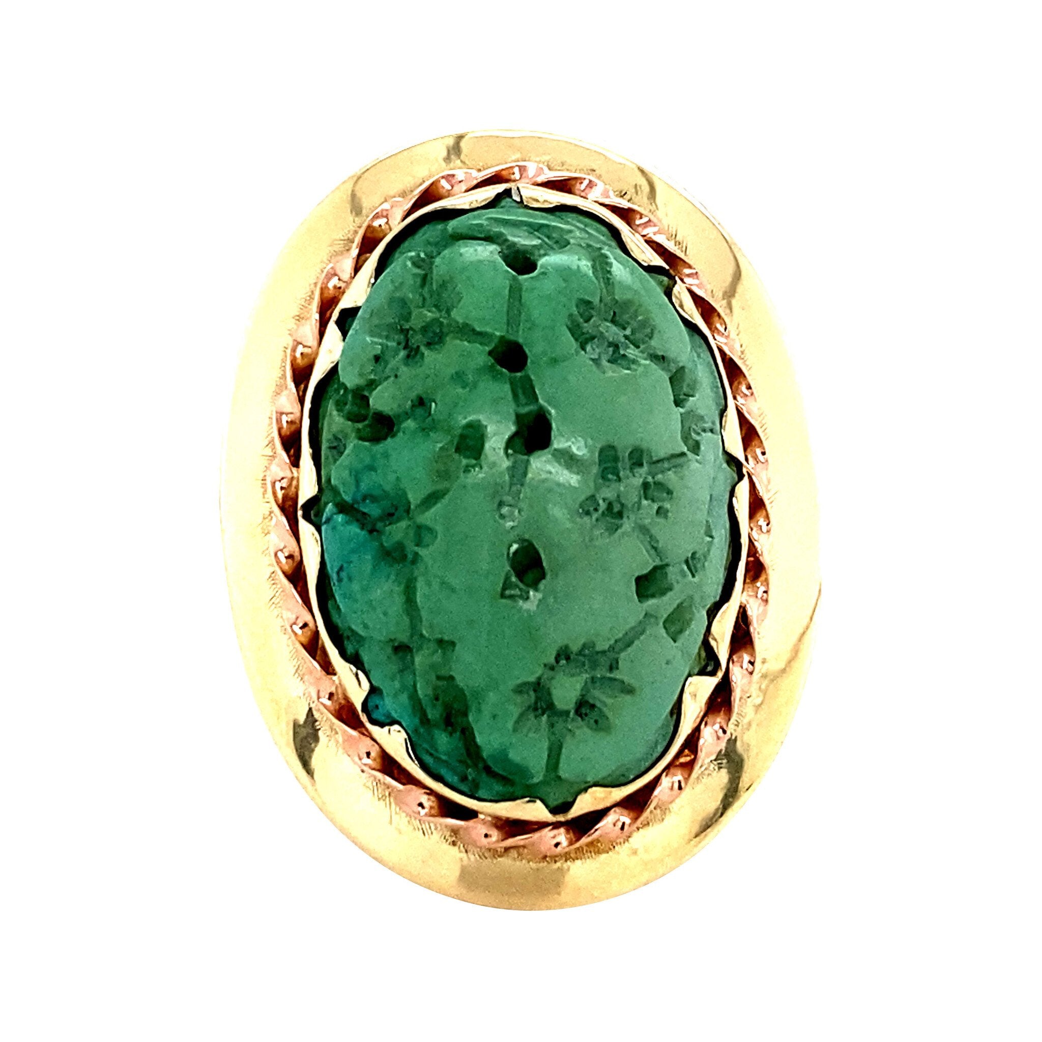 Gouden ring met turkoois 14 krt