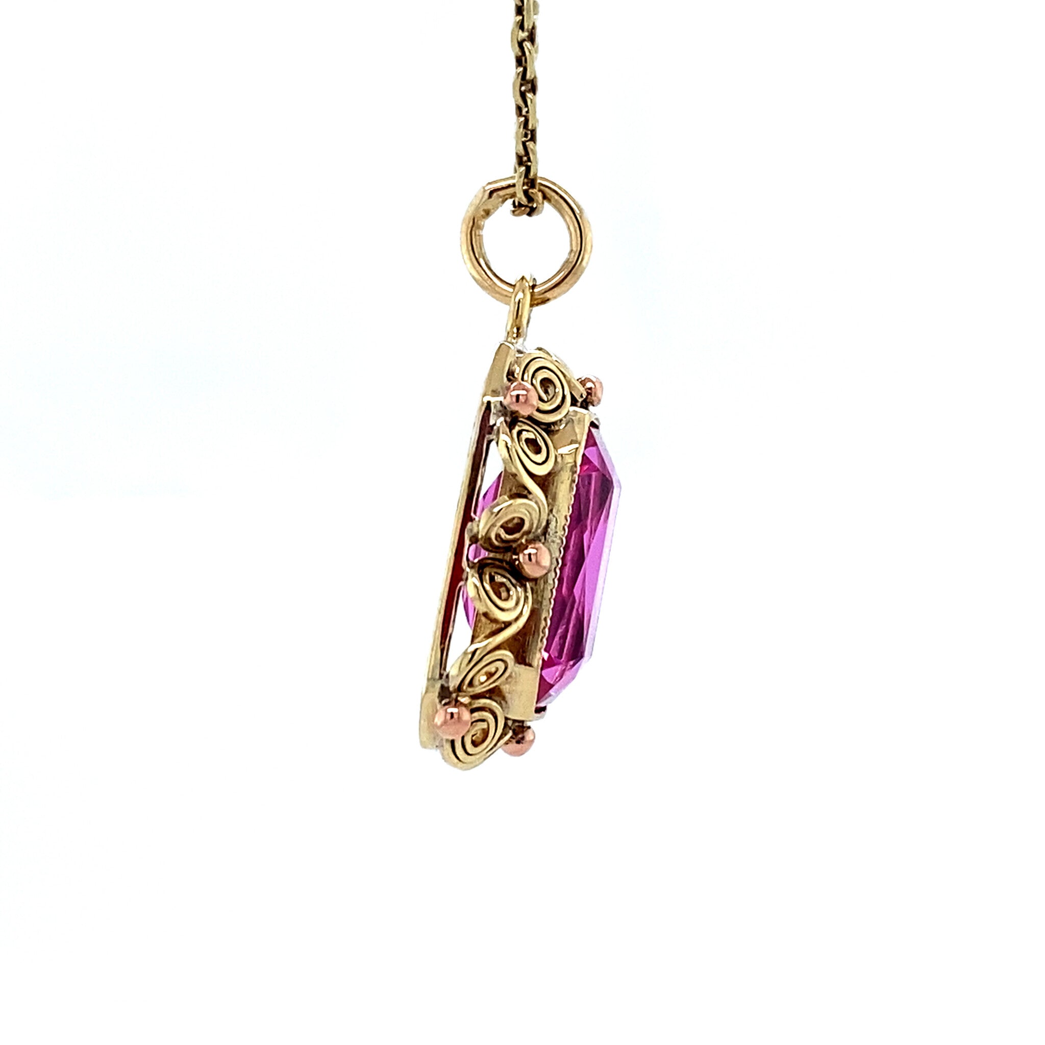 Vintage gold pendant with sapphire, 14 kt