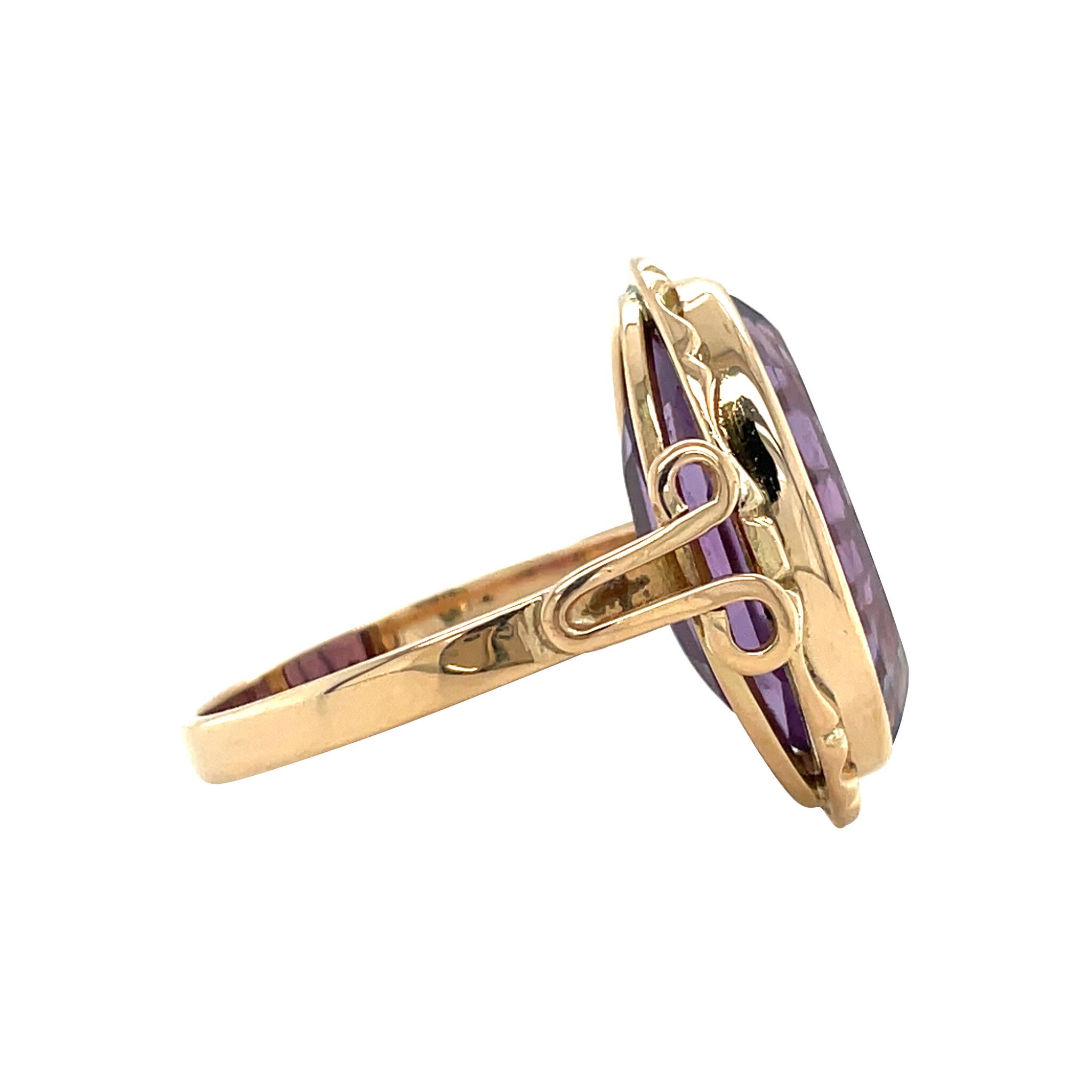 Gouden vintage ring met saffier 14 kt