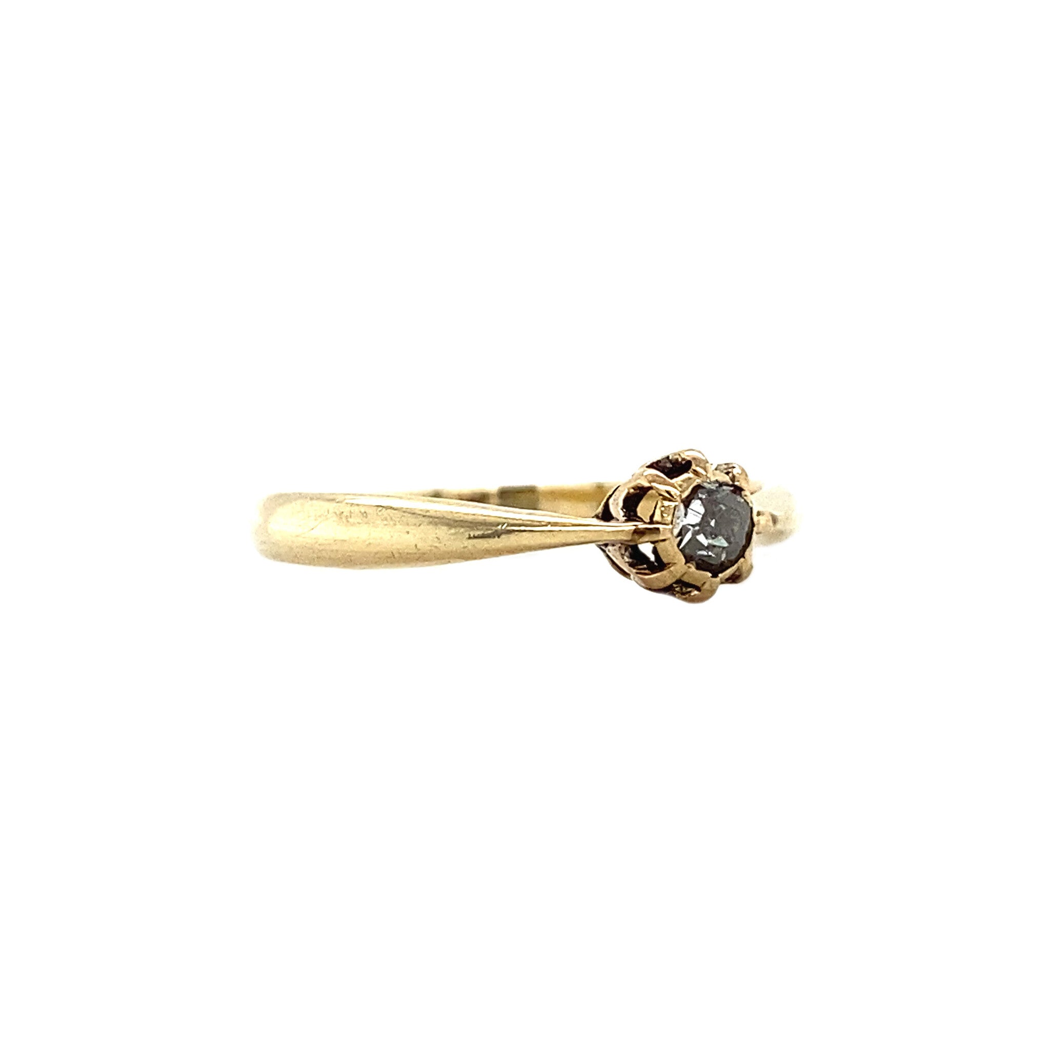 14 kt gold ring with rose-cut diamond