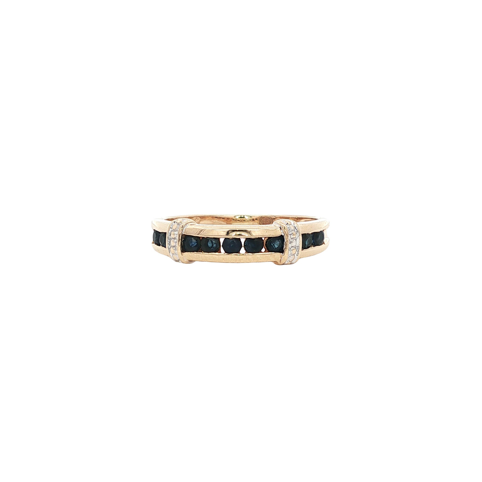 Gouden vintage ring met saffier 14 kt