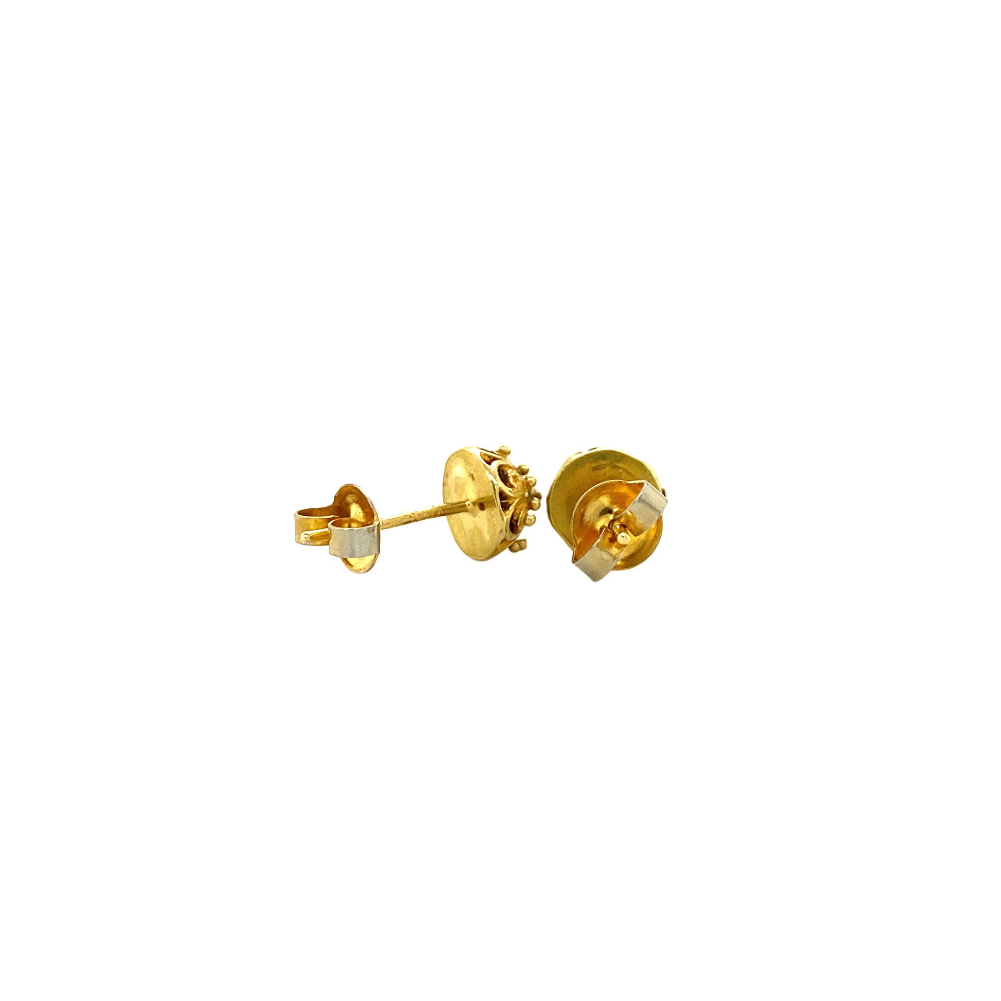 18 kt gold fantasy stud earrings
