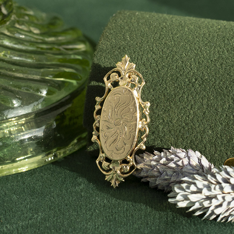 Vintage gold fantasy brooch 14 kt