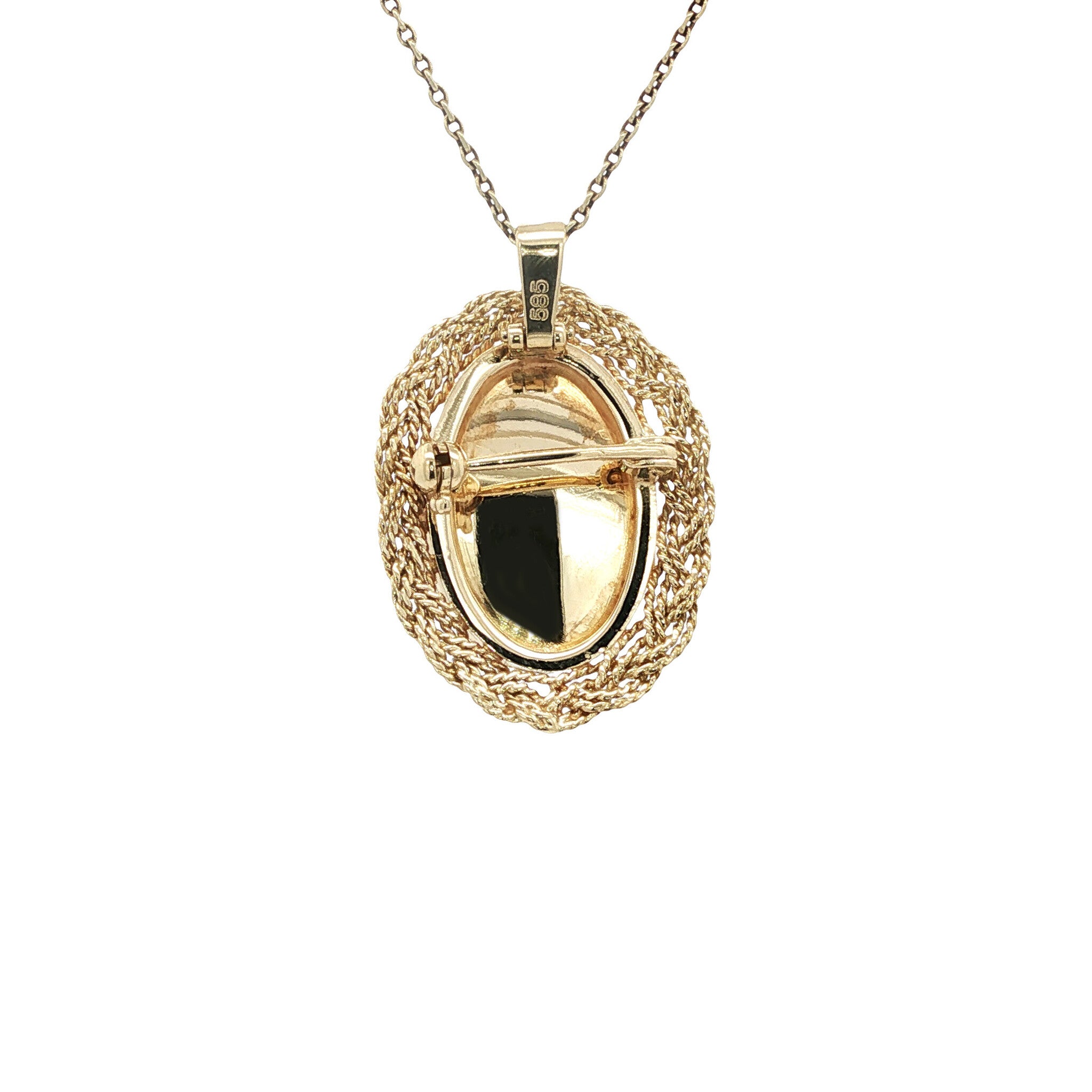 Vintage gold locket with engraving, 14 kt