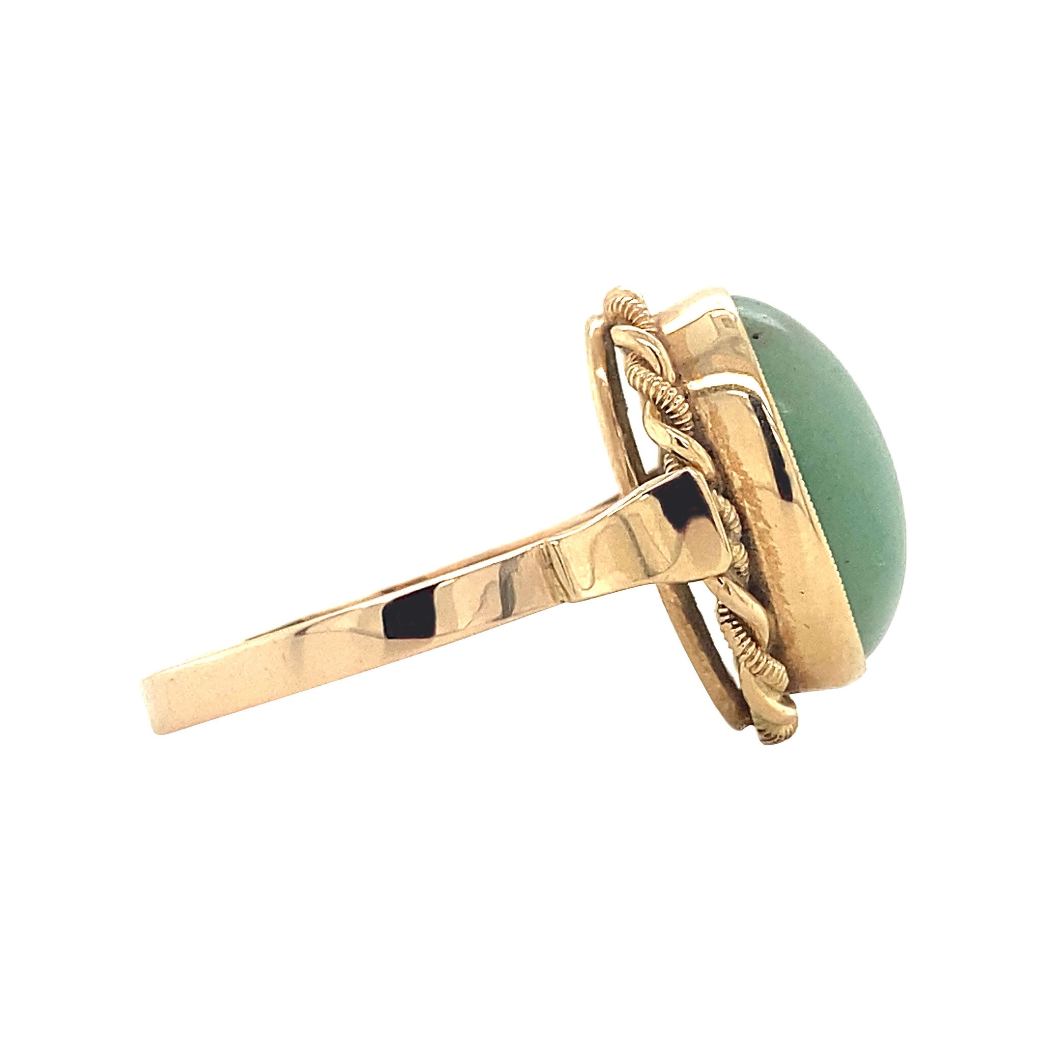 Gouden ring met jade 14 krt