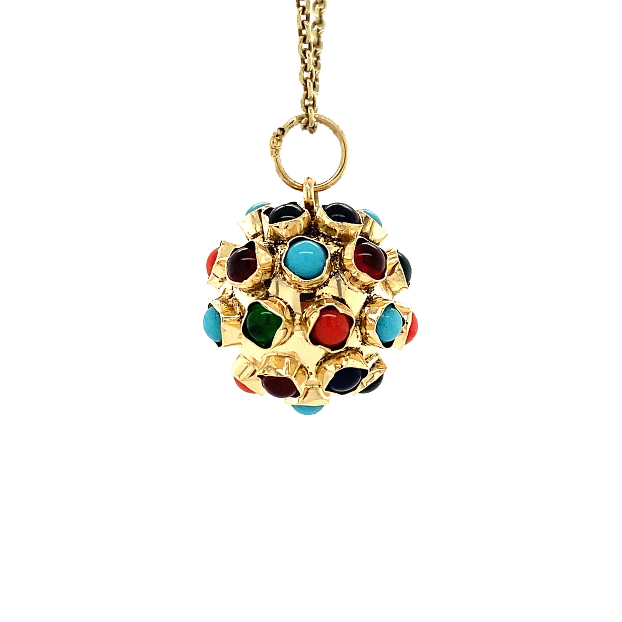 Gouden cocktail hanger met glasstenen 14 krt