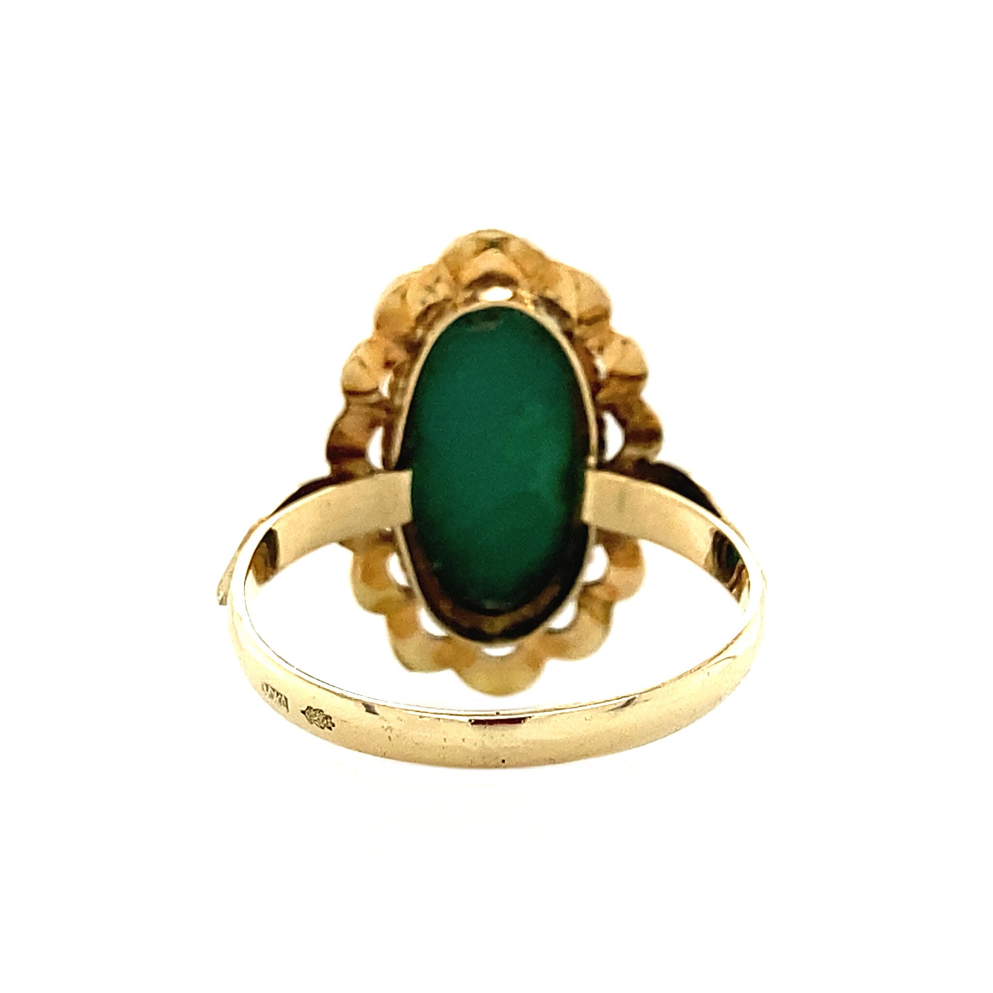 14 kt gold ring with turquoise
