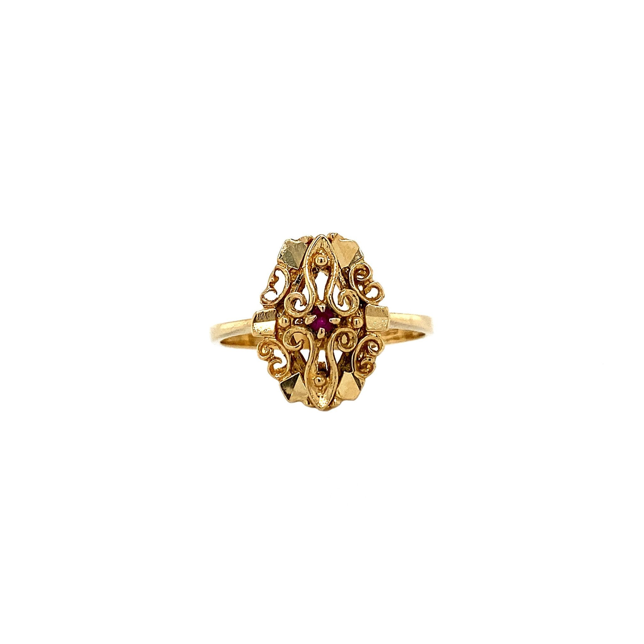 18 kt gold ring with ruby