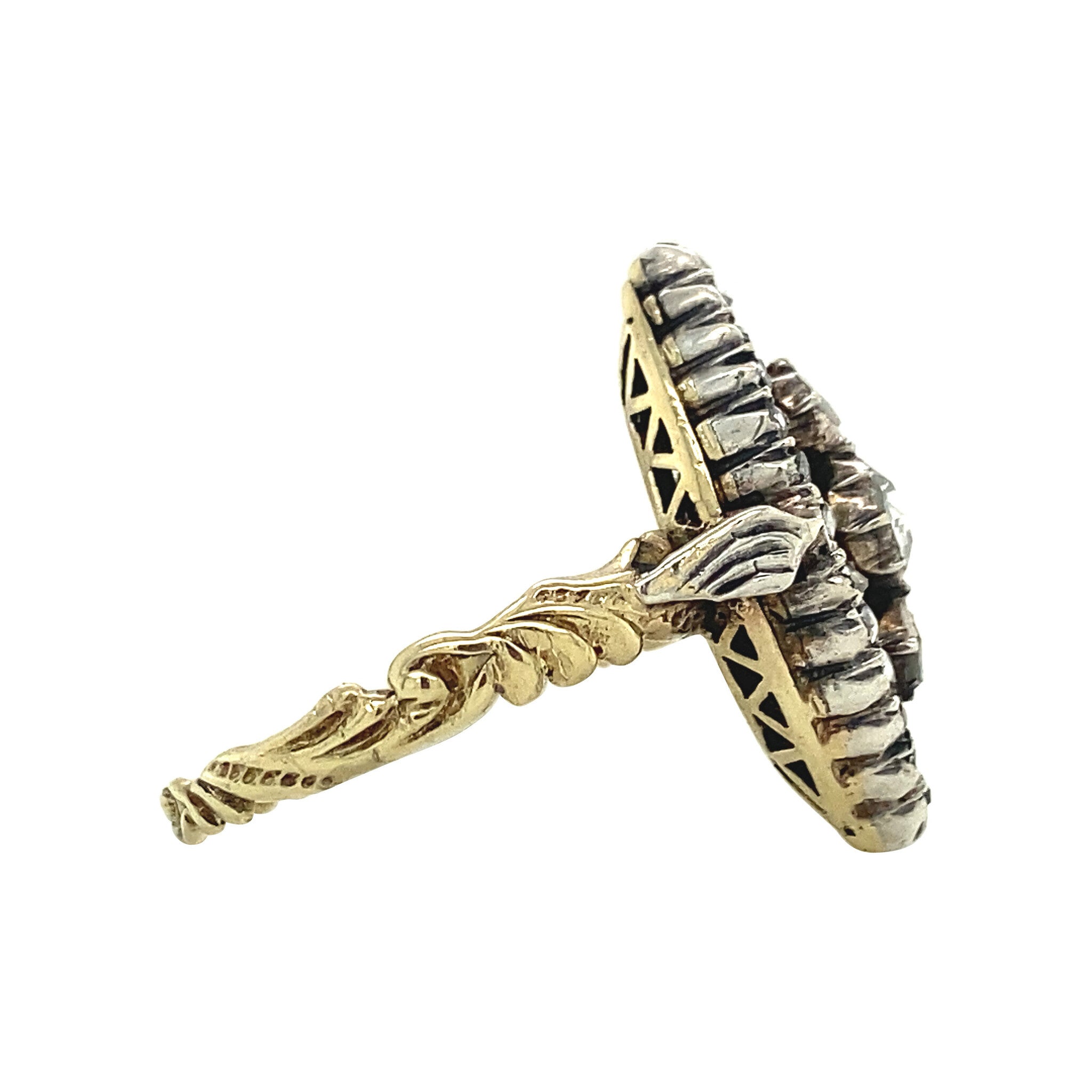 Gouden prinsessen ring met roosdiamant 14 krt/925