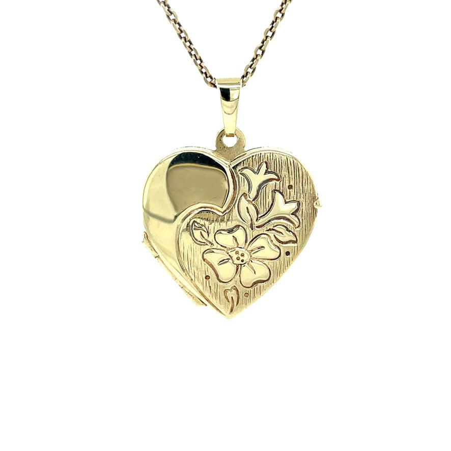Vintage 14 kt gold heart locket with engraving