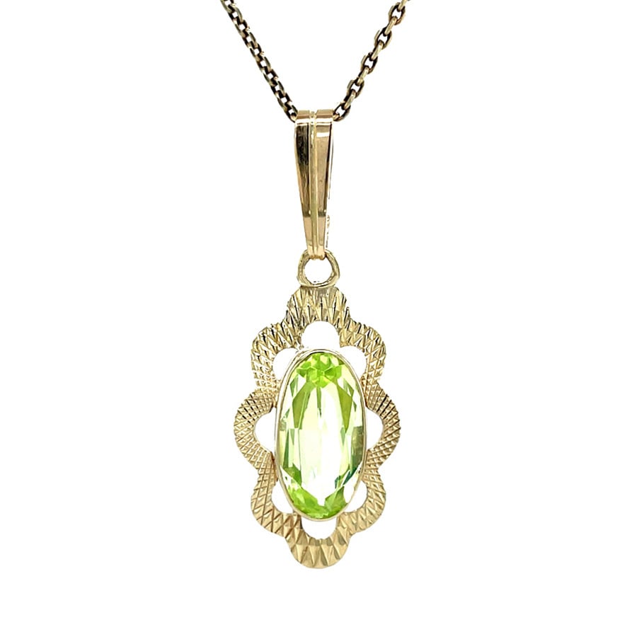 14 kt vintage gold pendant with spinel