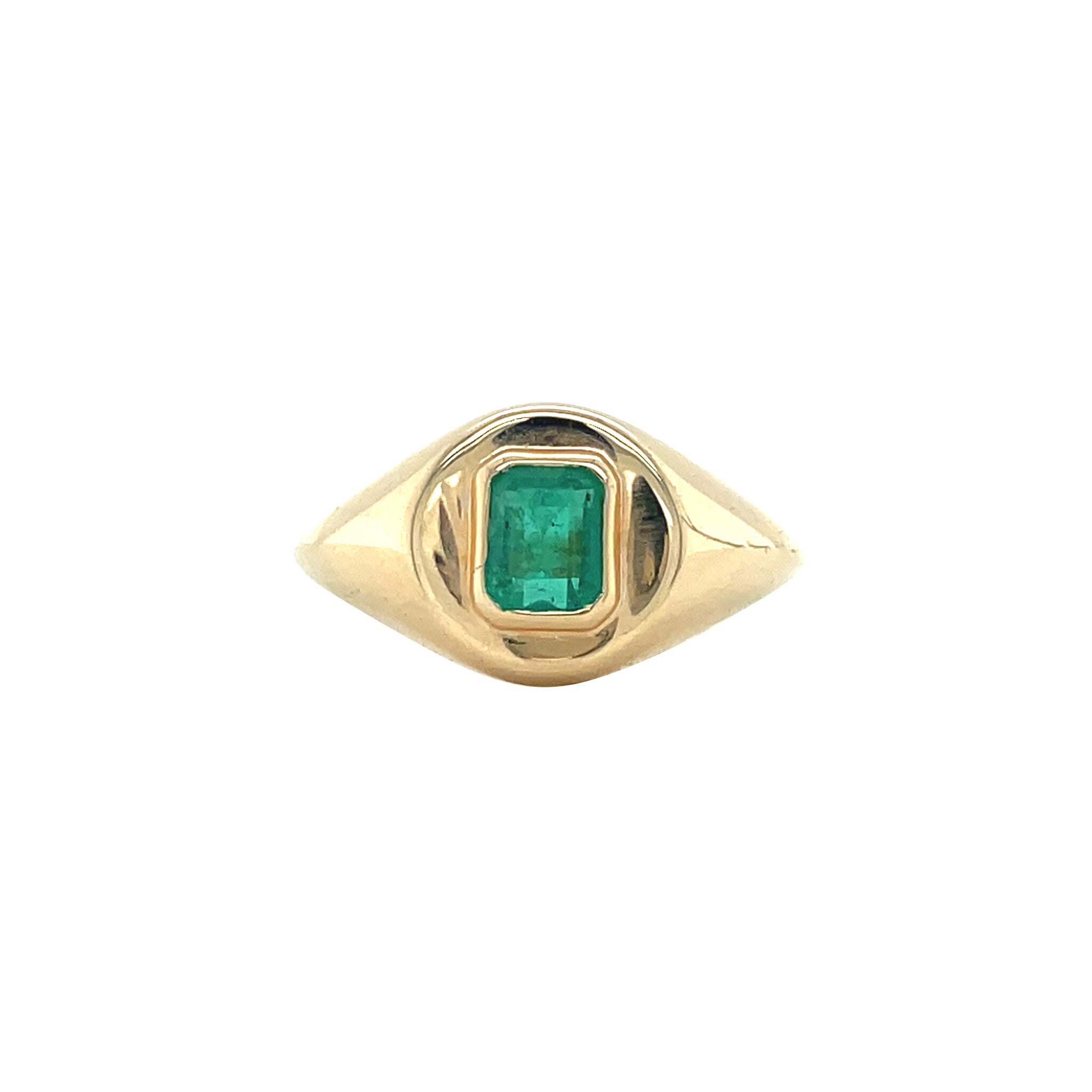 Gold vintage ring with emerald 14 kt