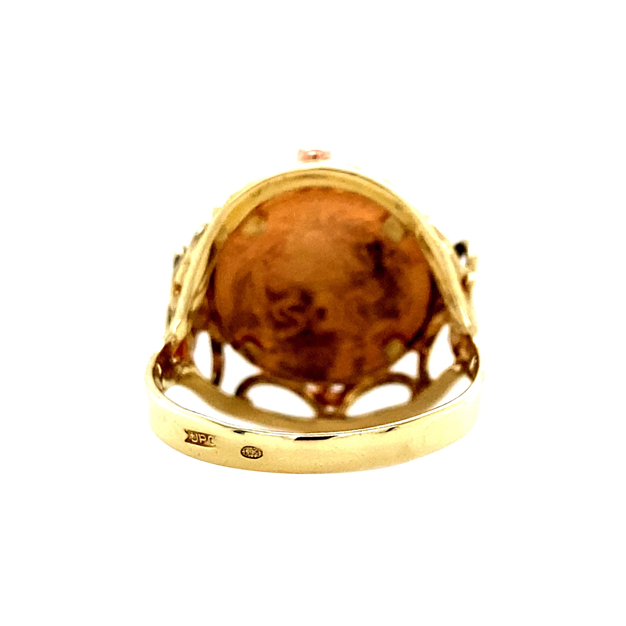 Gold coin ring 14 kt