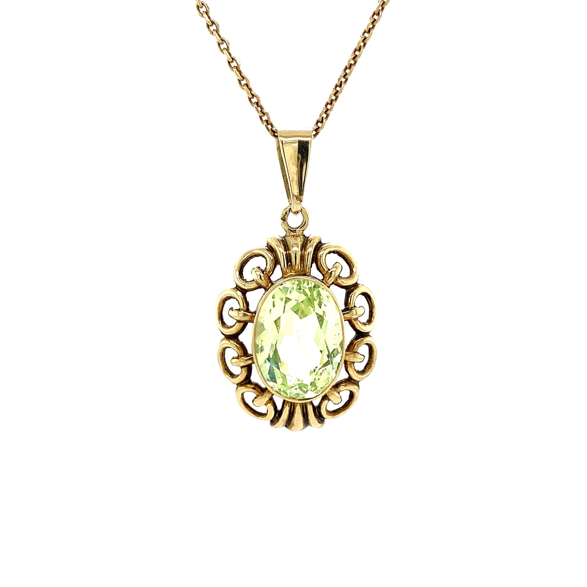 Gouden hanger met spinel 14 krt