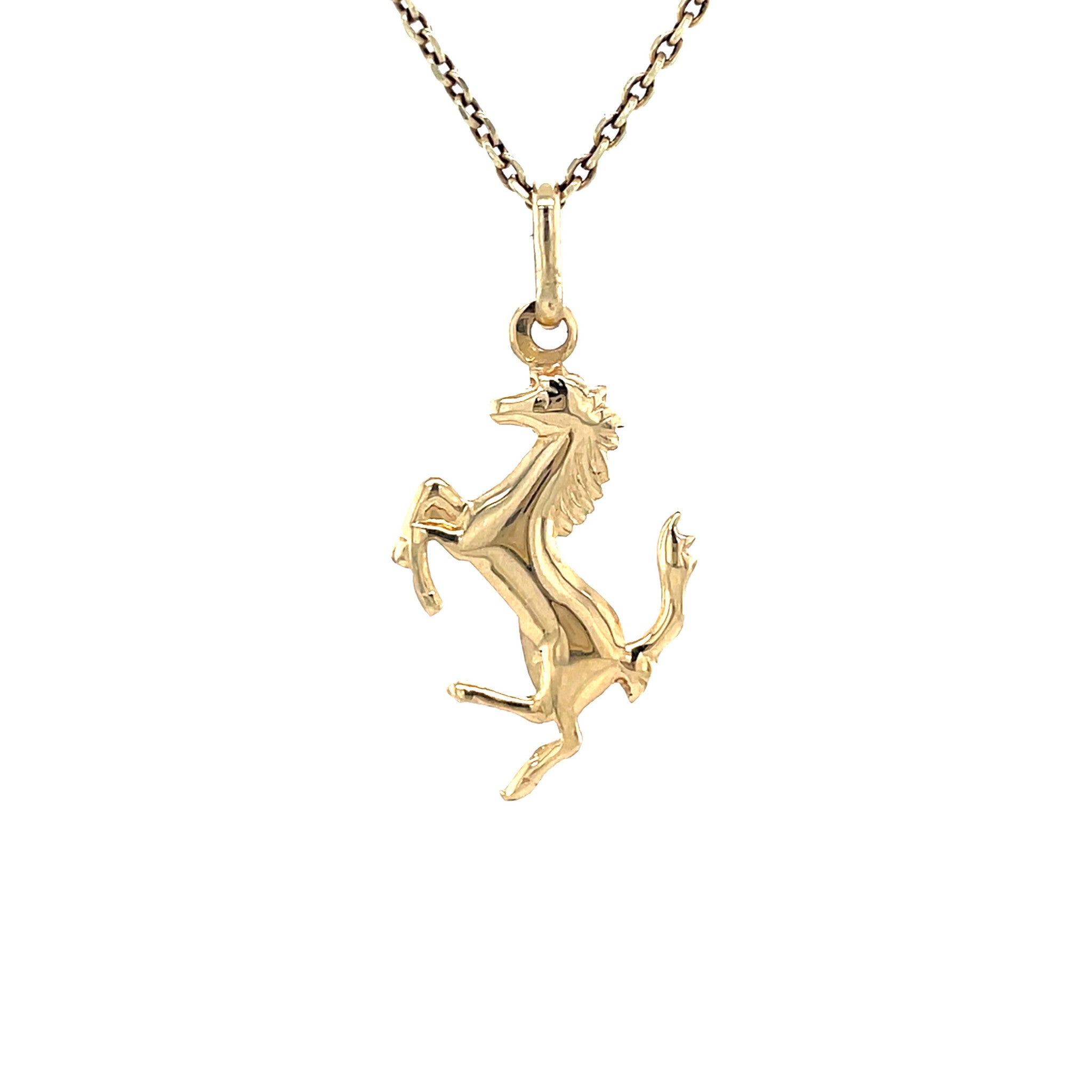 Vintage gold horse pendant 14 kt