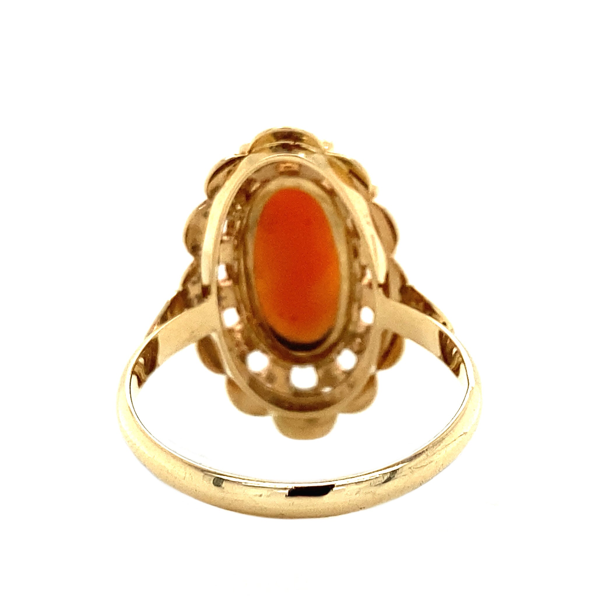 Gold ring with cameo, 14 kt