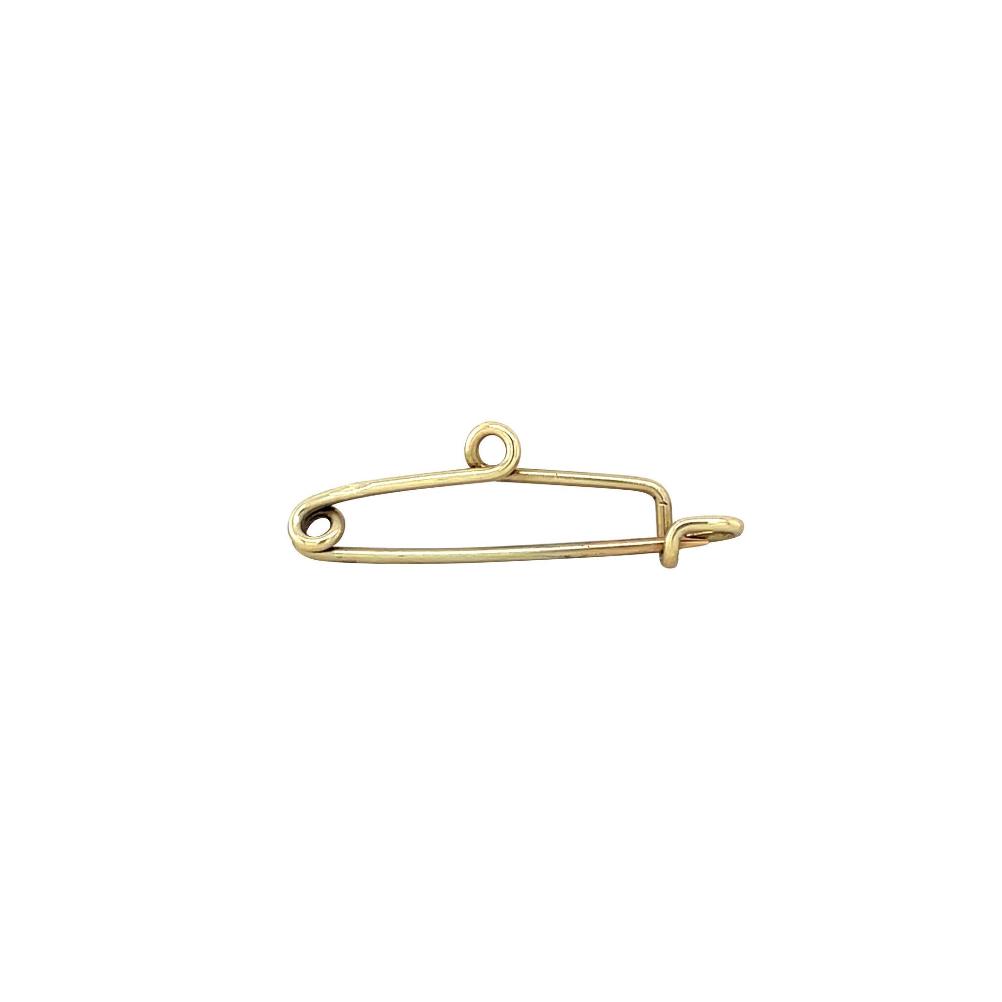 Vintage gold safety-pin brooch, 14 kt