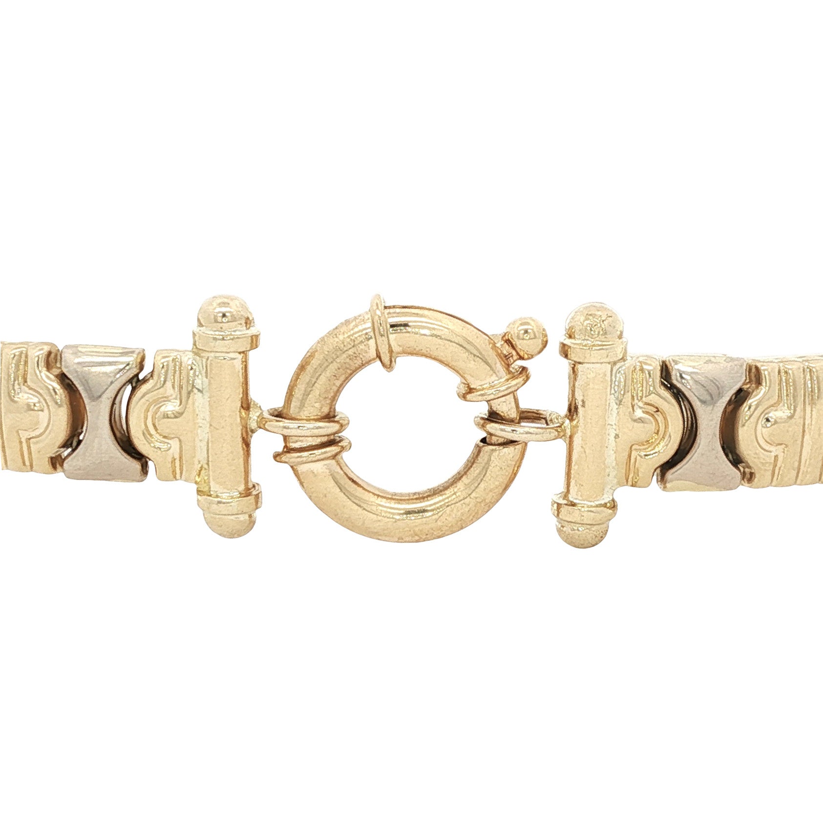 Bicolour gouden vintage armband 14 kt