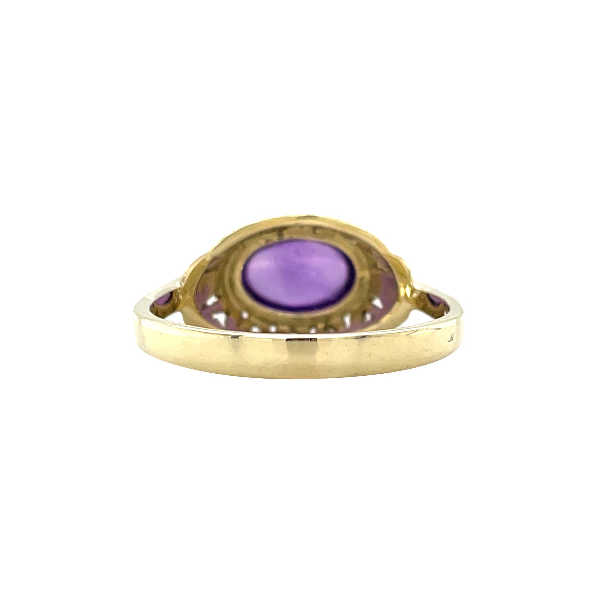 Gouden vintage ring met amethist 14 krt