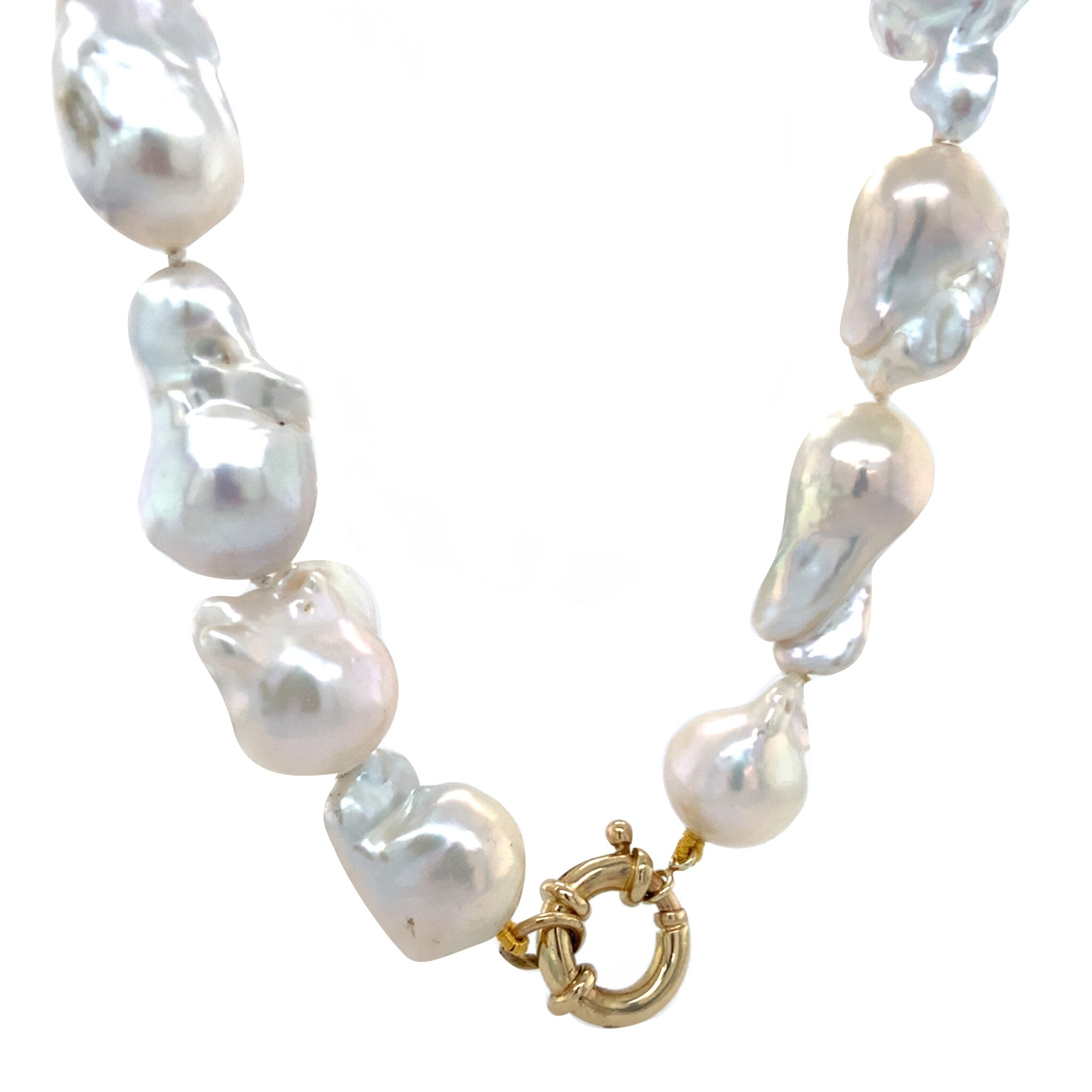 Vintage pearl necklace with gold clasp 14 kt