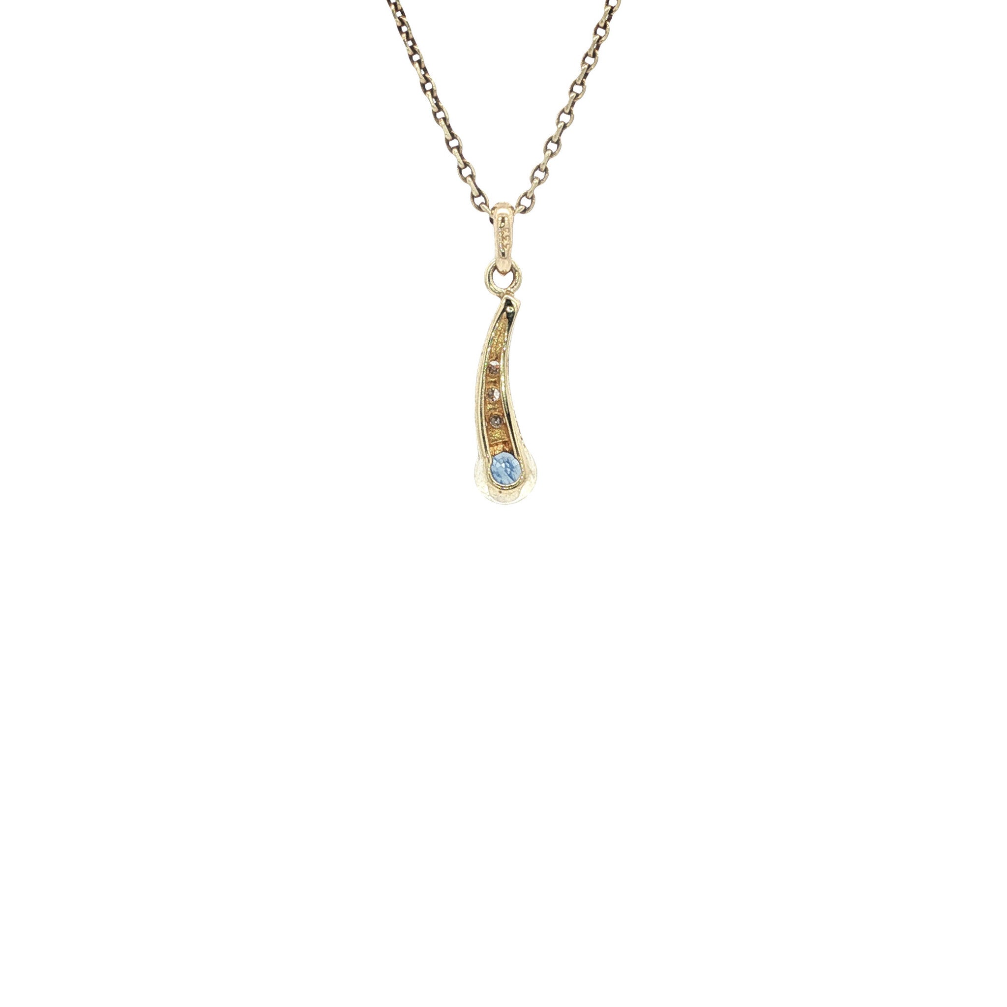 Vintage hanger met topaas en diamant 8 kt