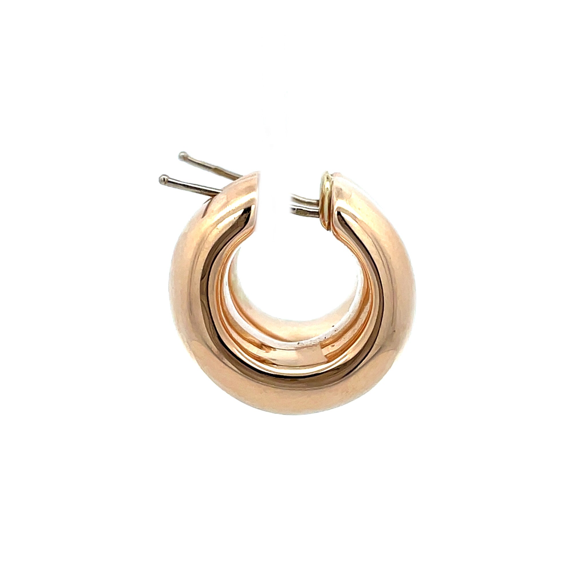 Roségouden vintage gladde oorringen 14 kt