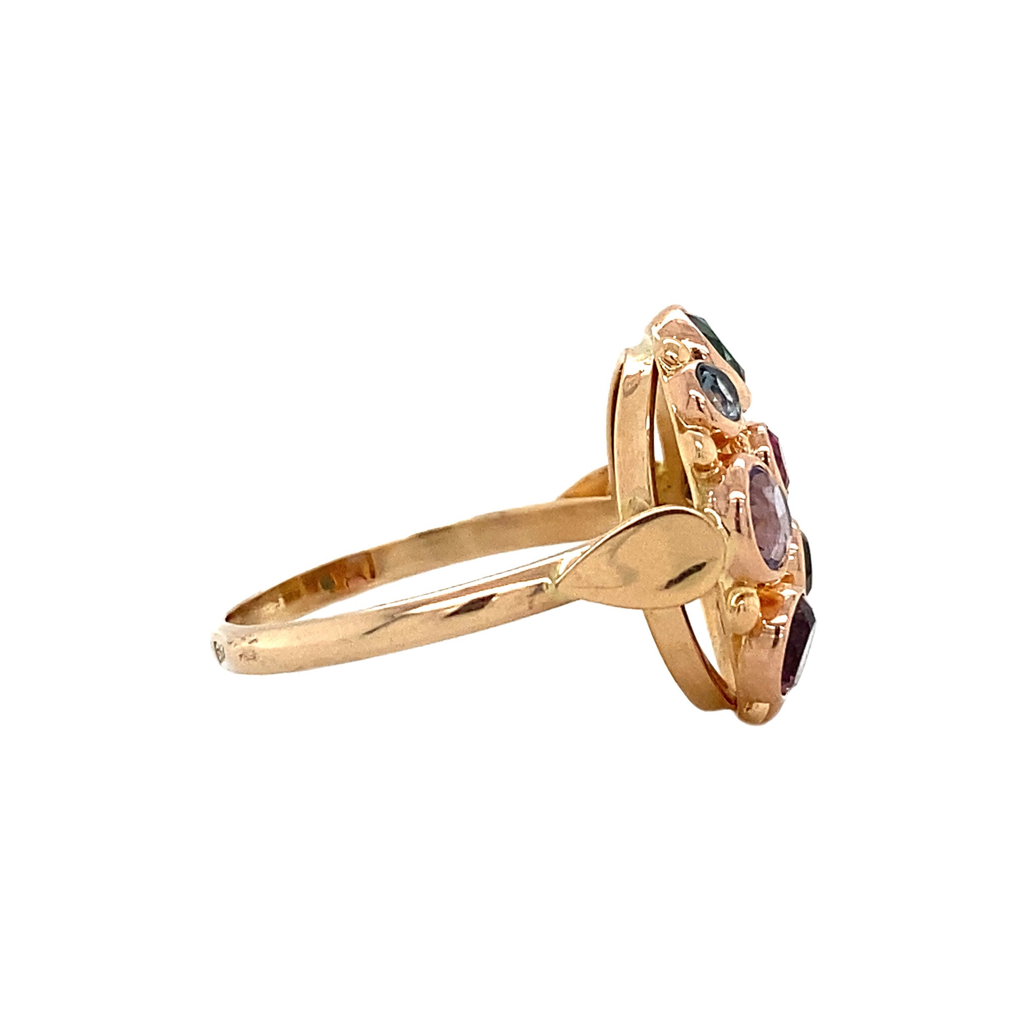 Roségouden cocktail ring 14 krt