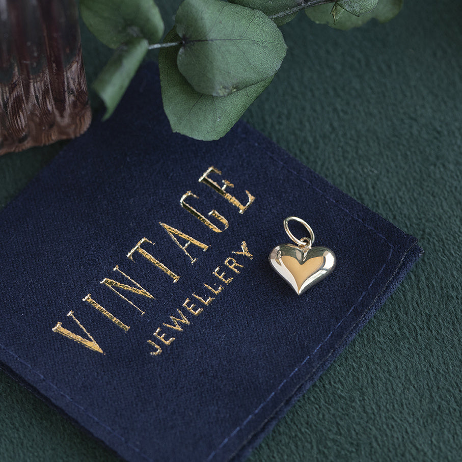 Gouden vintage hart hanger 14 kt