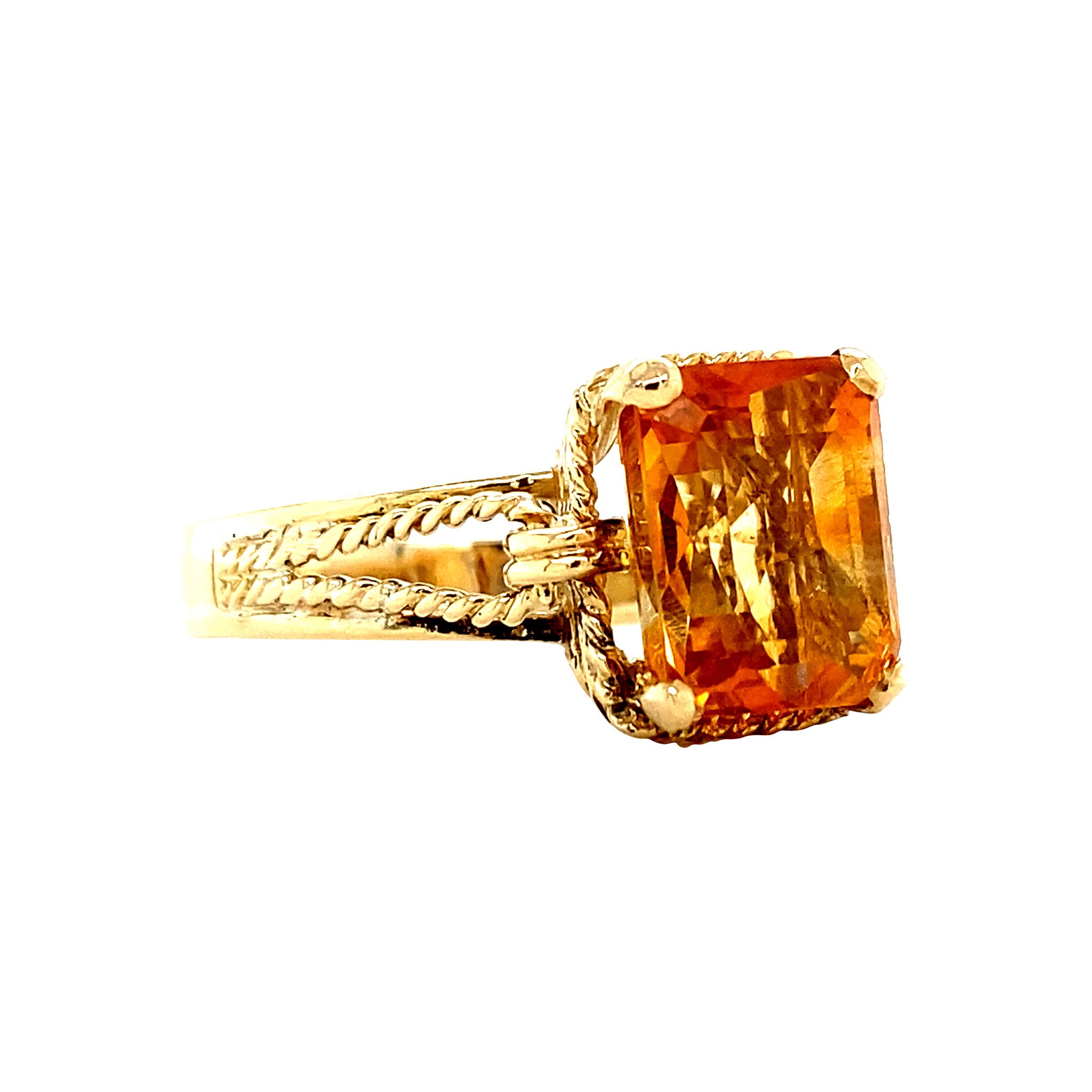 Gouden ring met citrien 14 krt