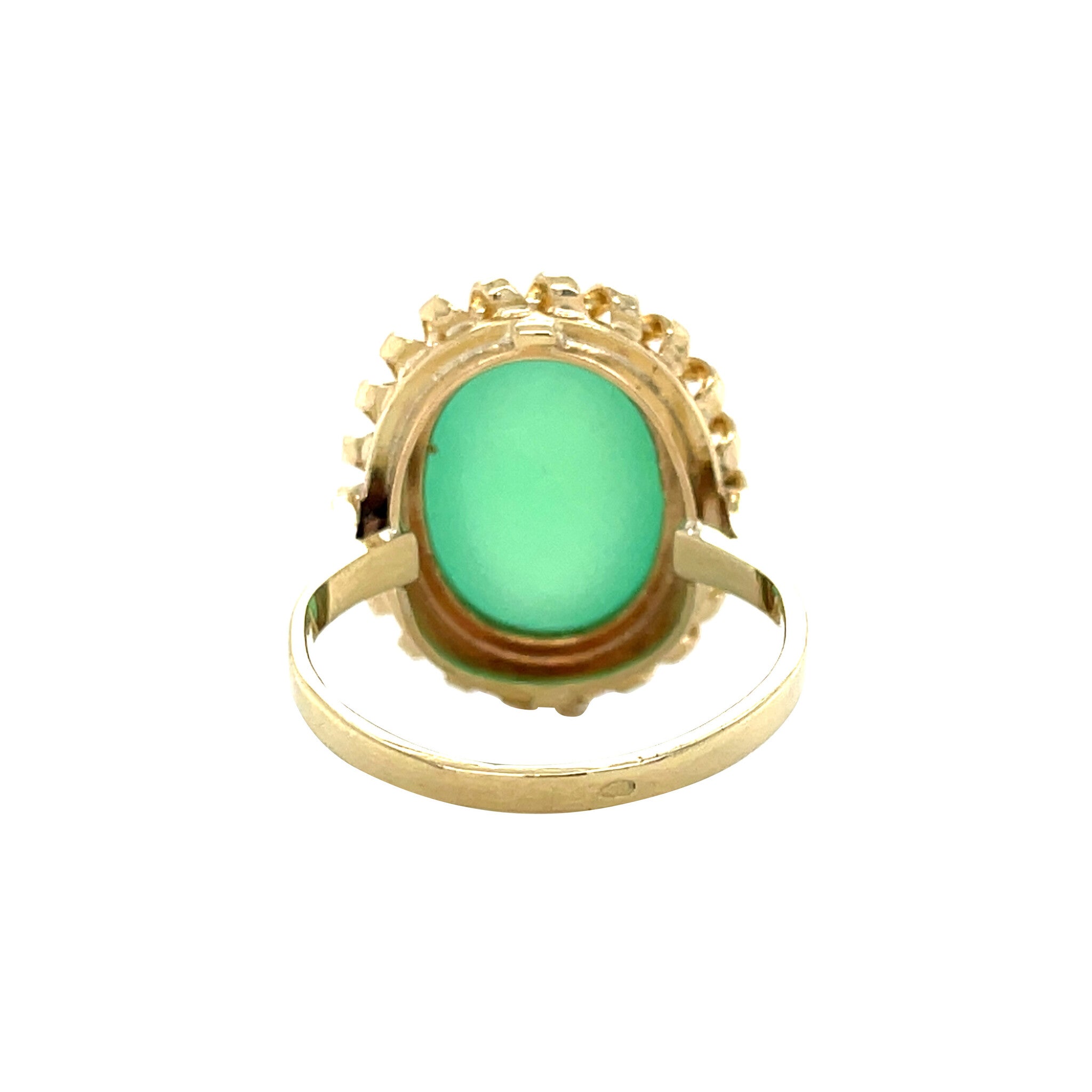 Gold vintage ring with chrysoprase14 kt