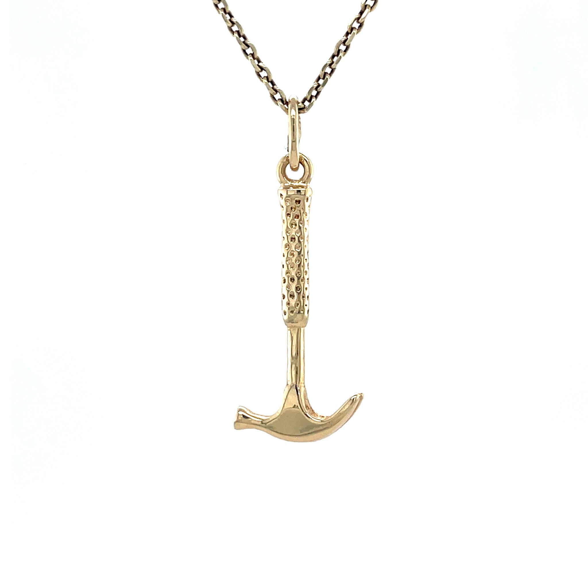 Vintage gold hammer pendant 14 kt