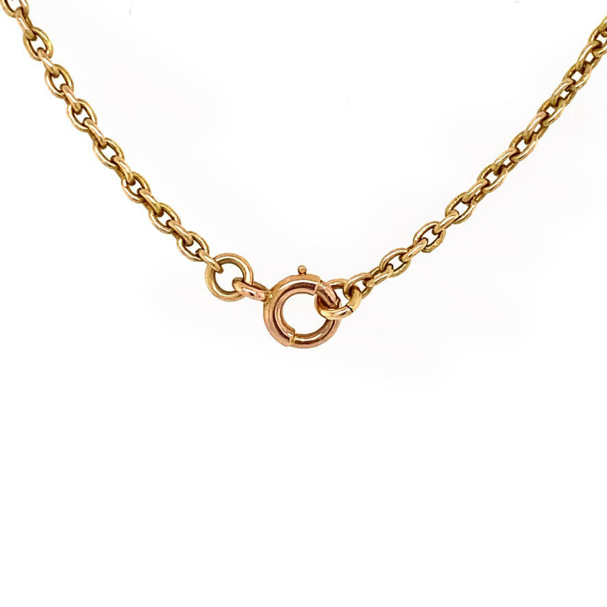 Gouden choker met parel en toermalijn 14 krt